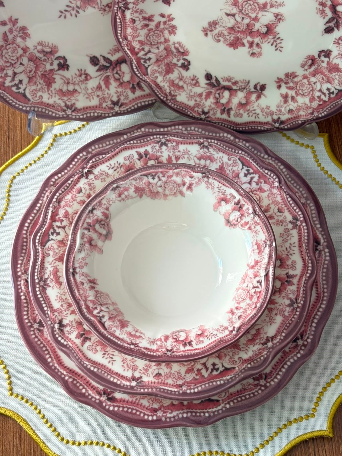Yemek Takımı 24 Parça 6 Kişilik Velour Maroon