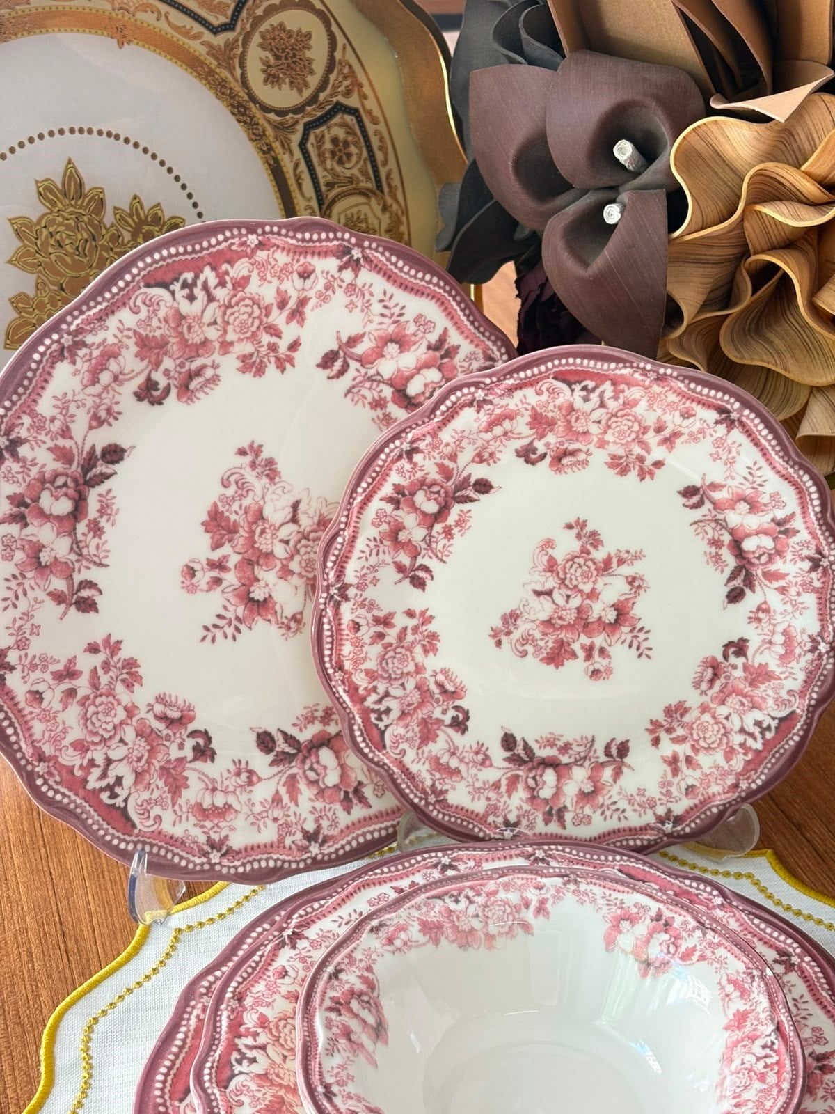 Yemek Takımı 24 Parça 6 Kişilik Velour Maroon