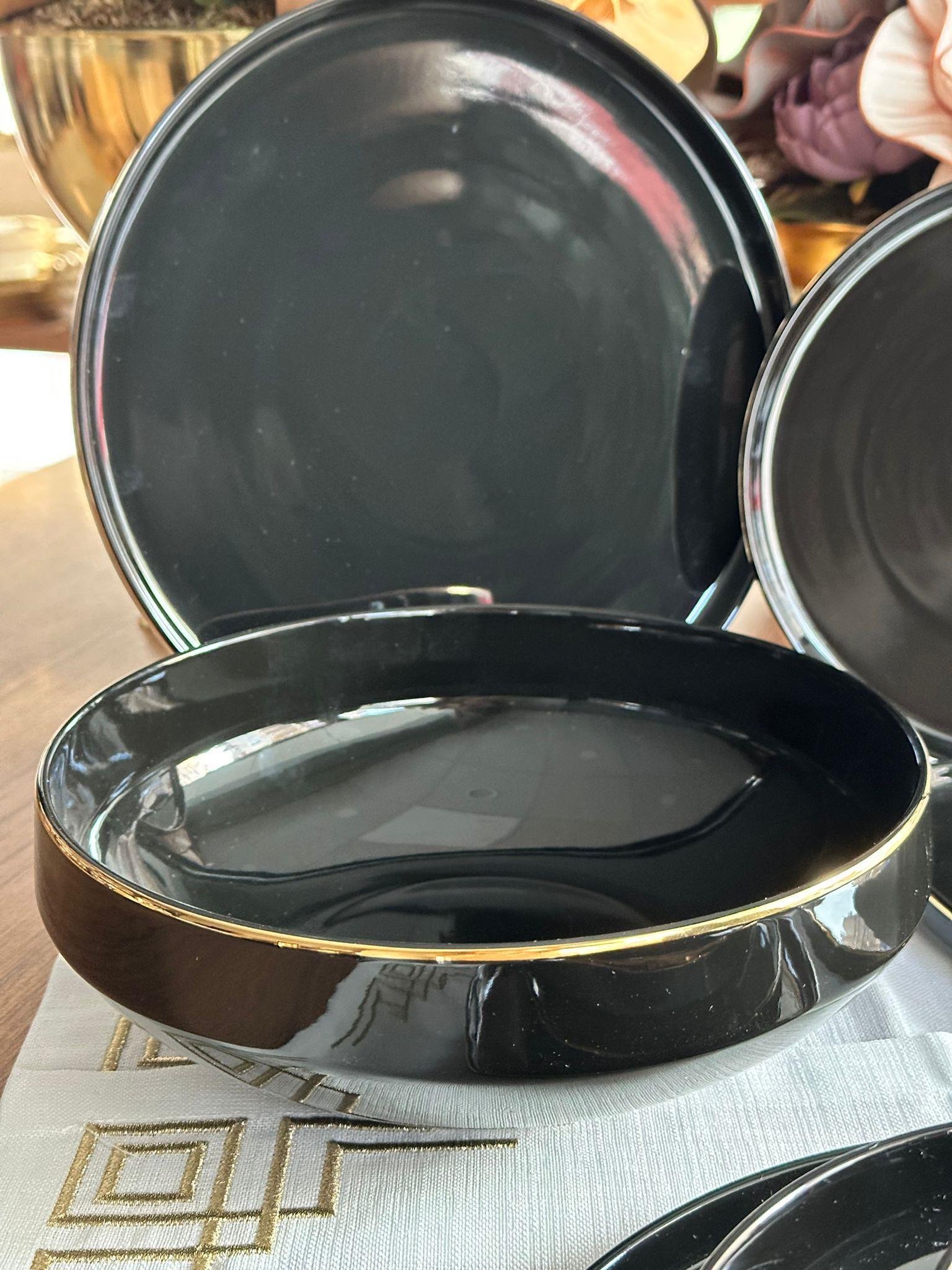 Yemek Takımı 27 Parça 6 Kişilik Siyah Modern