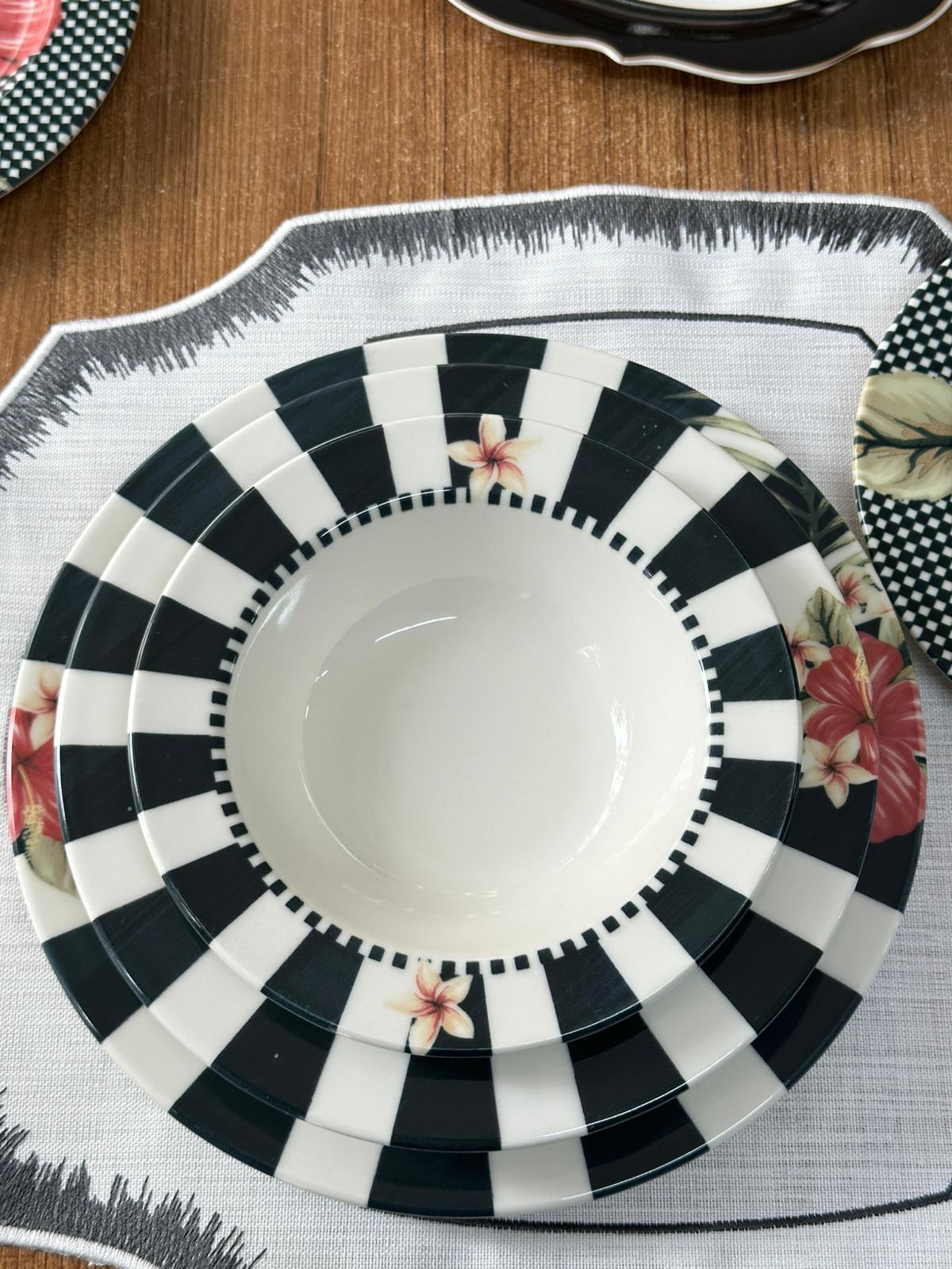 Yemek Takımı 33 Parça 6 Kişilik Black Flower