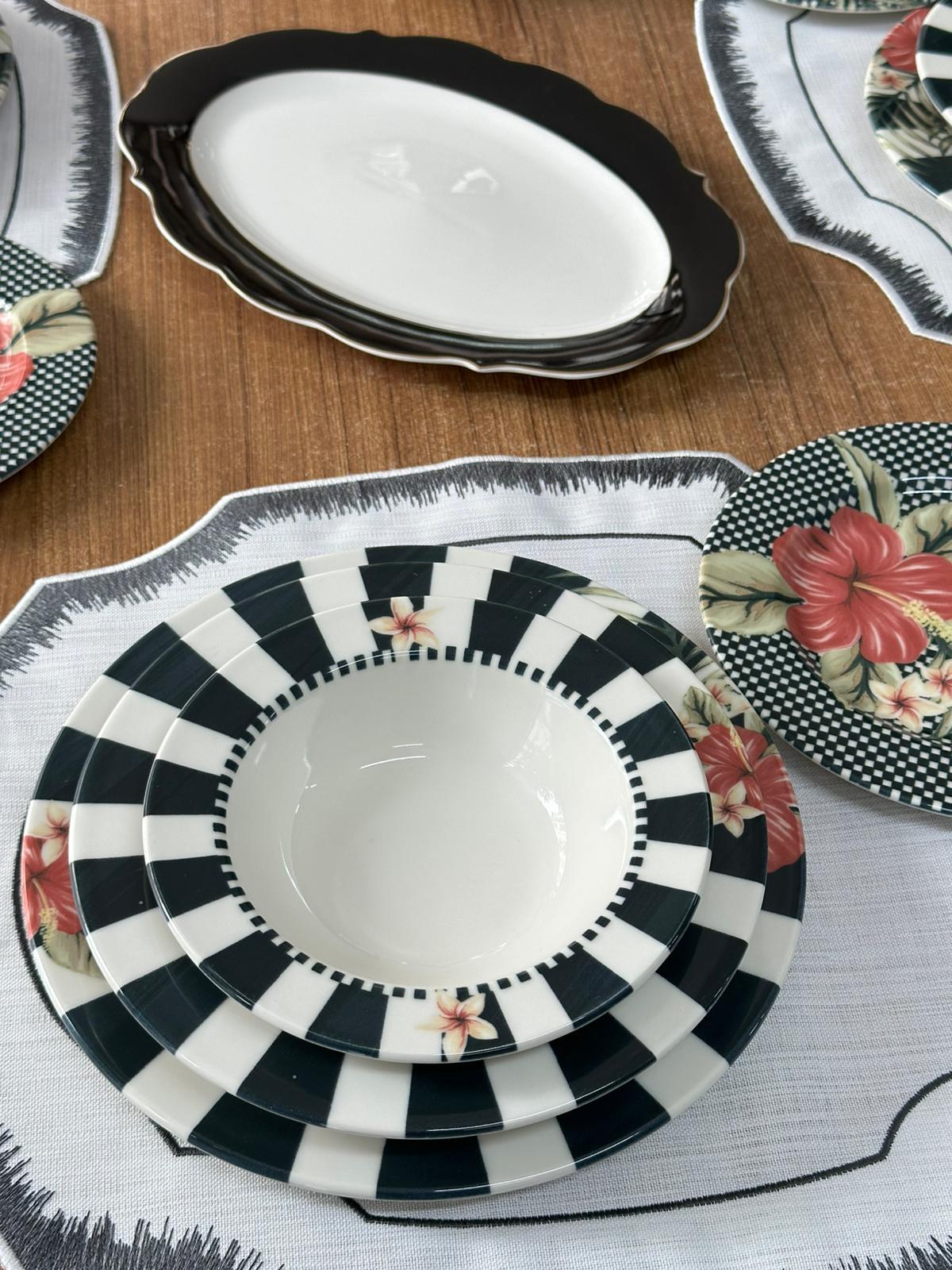 Yemek Takımı 33 Parça 6 Kişilik Black Flower