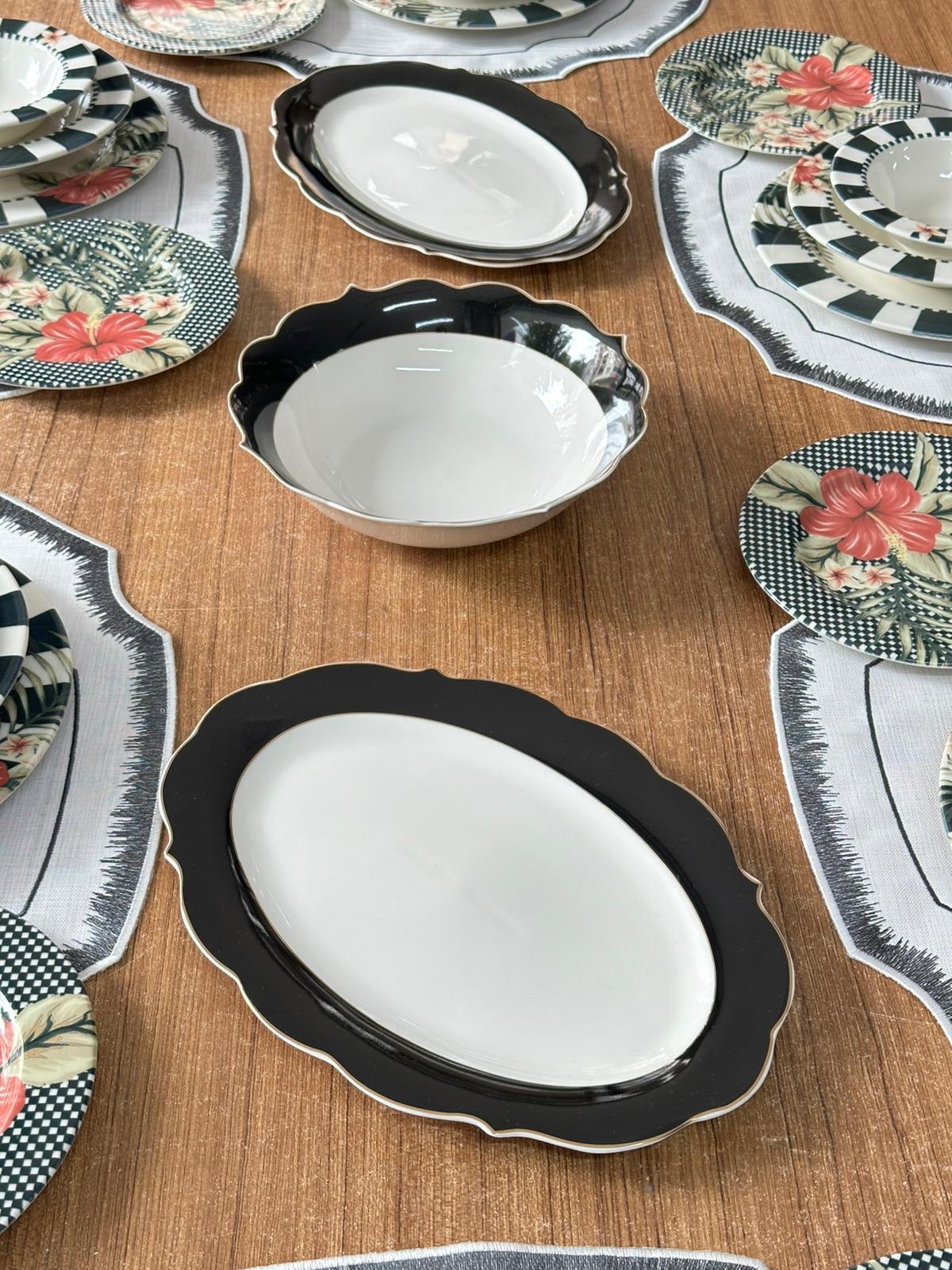 Yemek Takımı 33 Parça 6 Kişilik Black Flower
