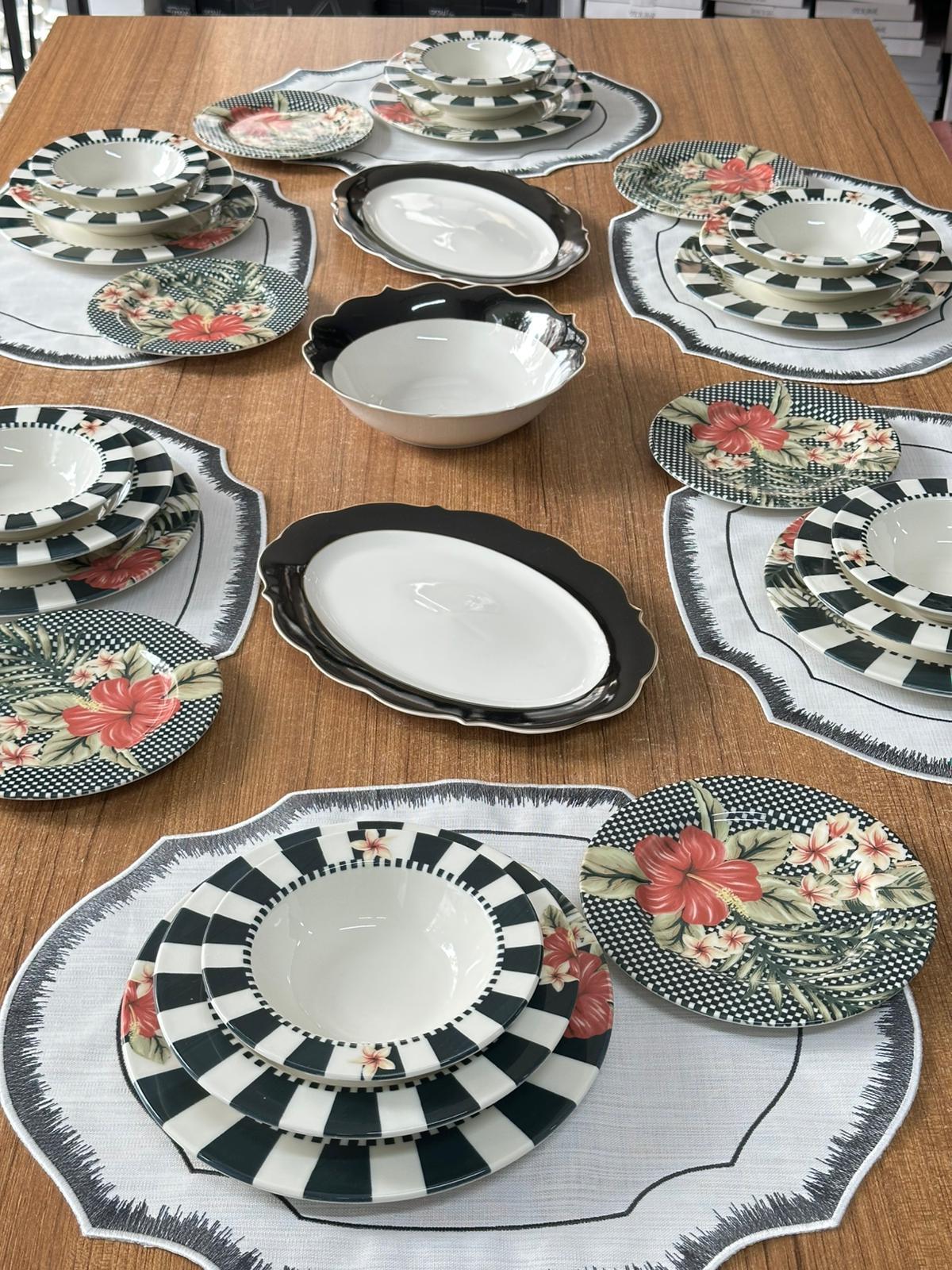 Yemek Takımı 33 Parça 6 Kişilik Black Flower