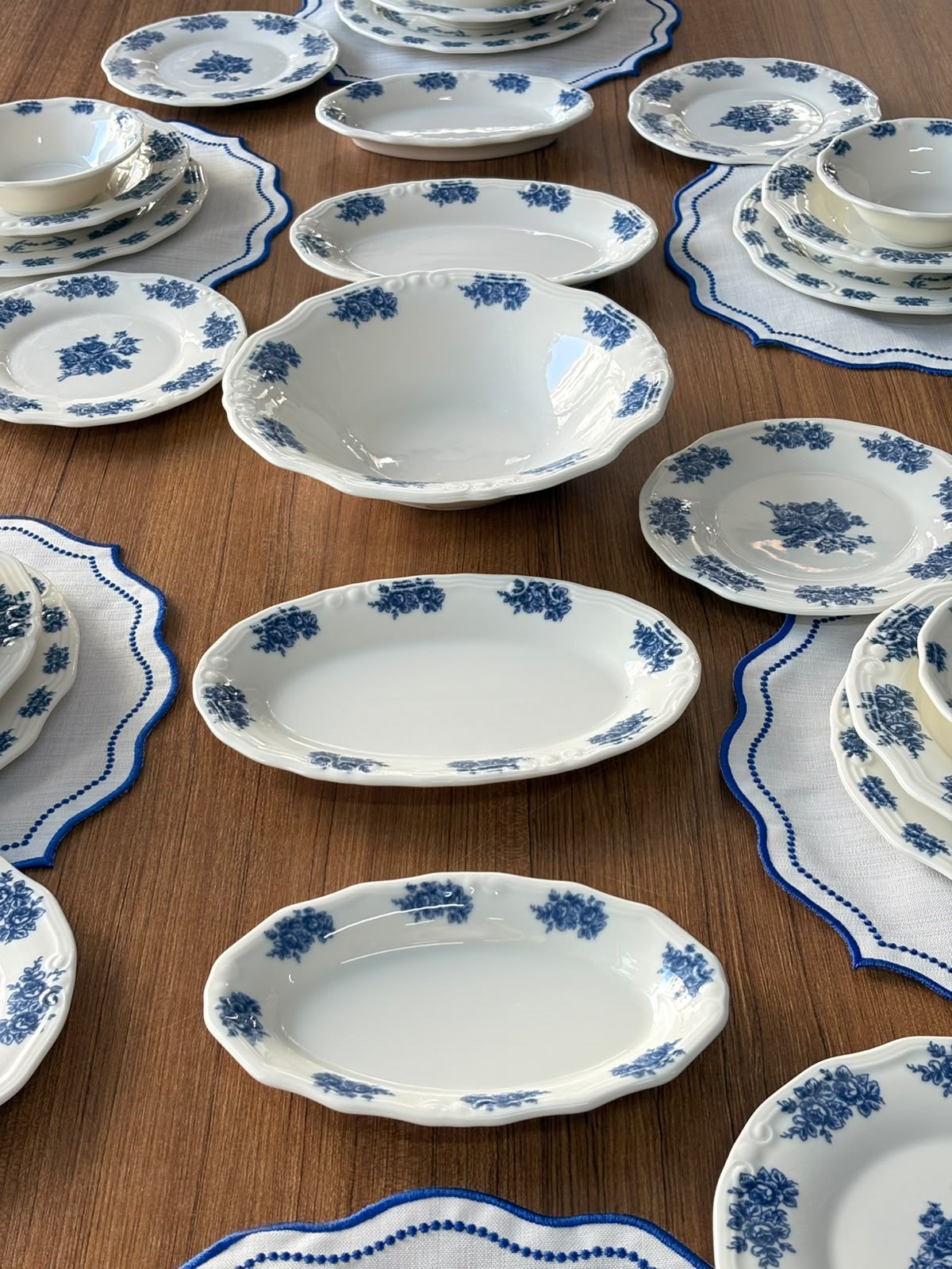 Yemek Takımı 35 Parça 6 Kişilik Flowers Blue