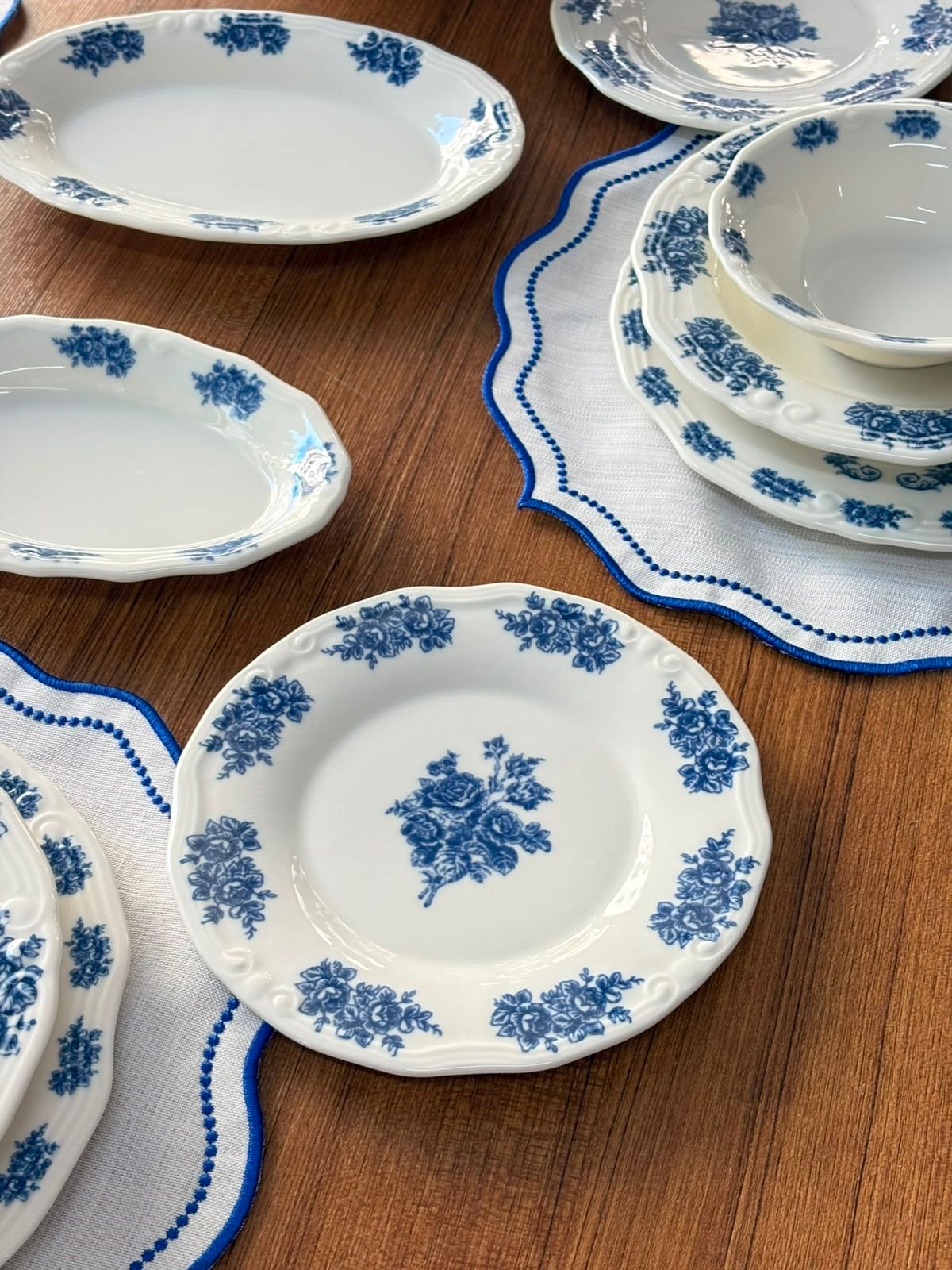 Yemek Takımı 35 Parça 6 Kişilik Flowers Blue