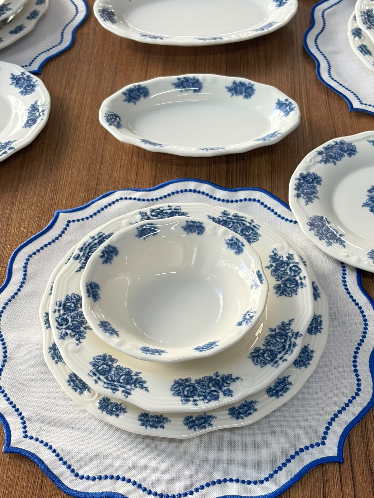 Yemek Takımı 35 Parça 6 Kişilik Flowers Blue