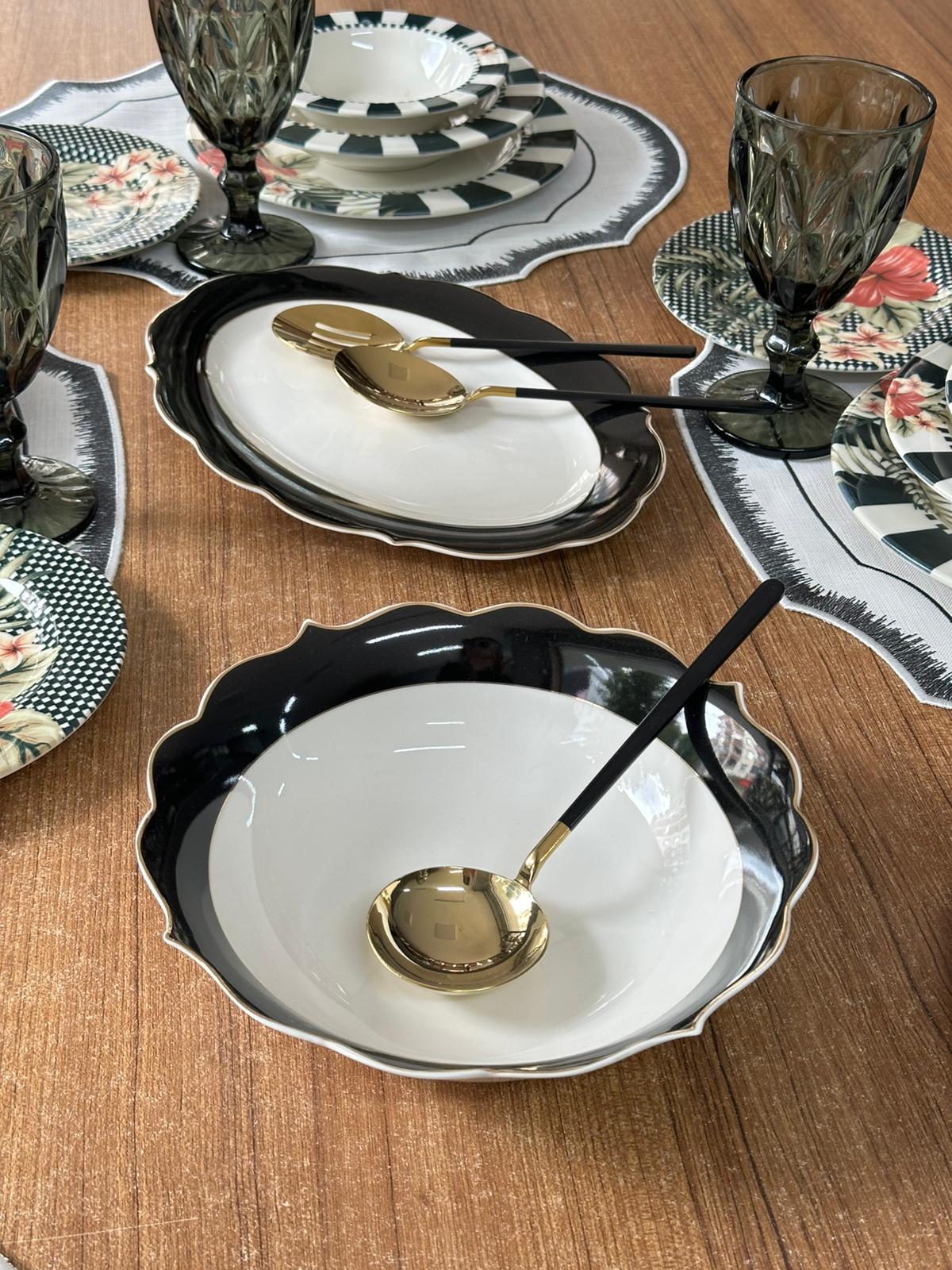 Yemek Takımı 44 Parça 6 Kişilik Black Flower