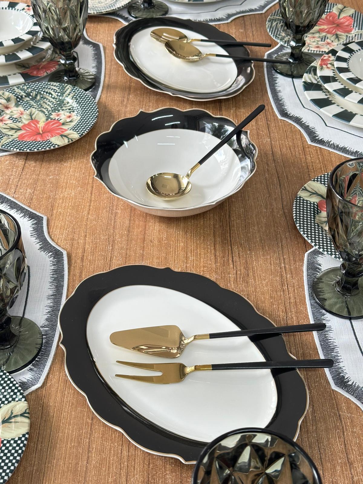 Yemek Takımı 44 Parça 6 Kişilik Black Flower