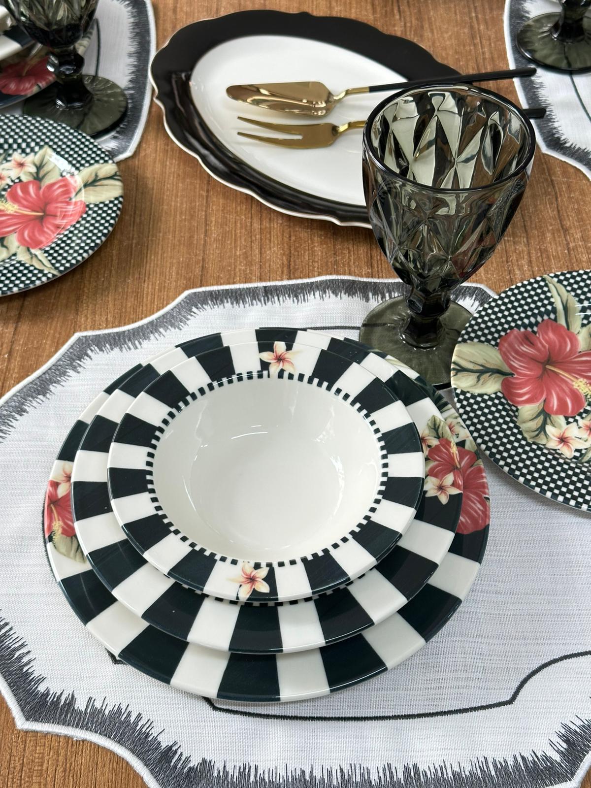 Yemek Takımı 44 Parça 6 Kişilik Black Flower