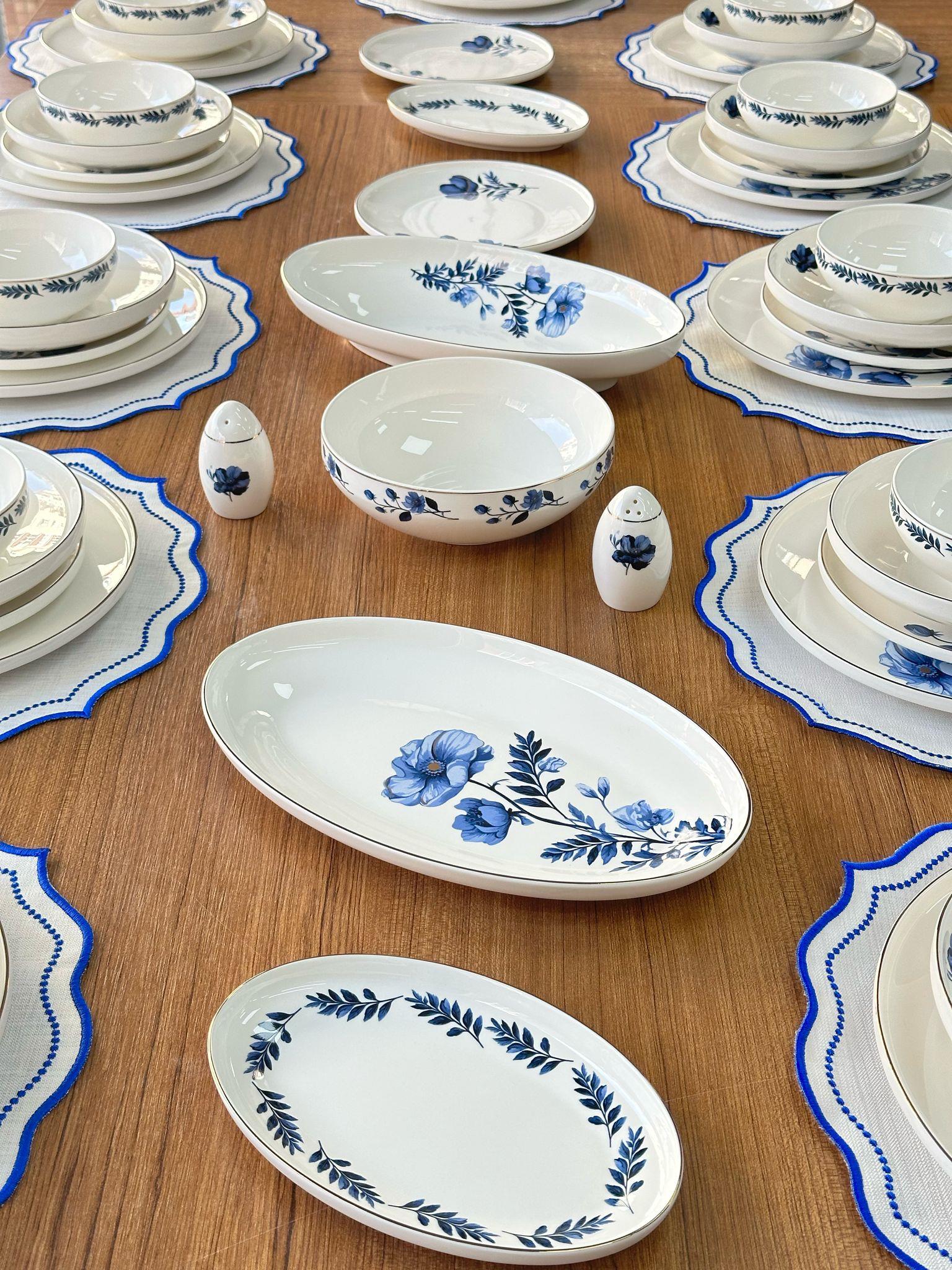 Yemek Takımı 55 Parça 12 Kişilik Blue Violet