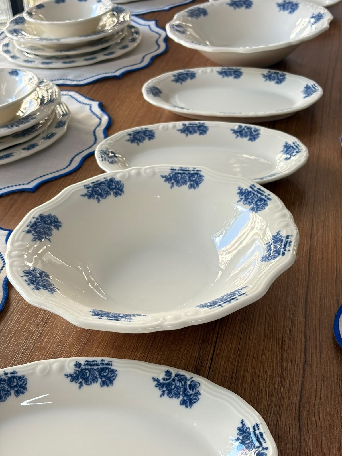 Yemek Takımı 70 Parça 12 Kişilik Flowers Blue