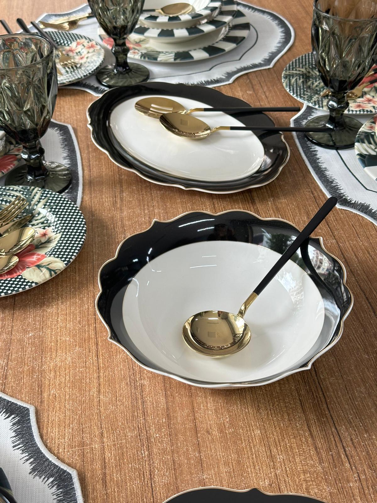 Yemek Takımı 86 Parça 6 Kişilik Black Flower