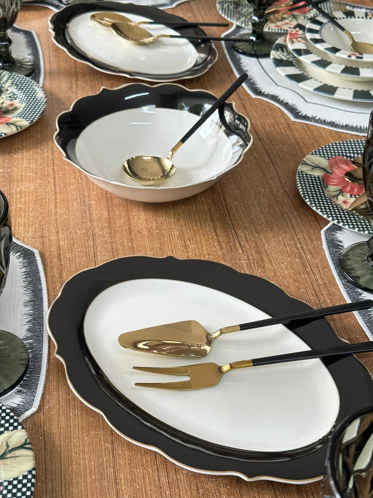 Yemek Takımı 86 Parça 6 Kişilik Black Flower