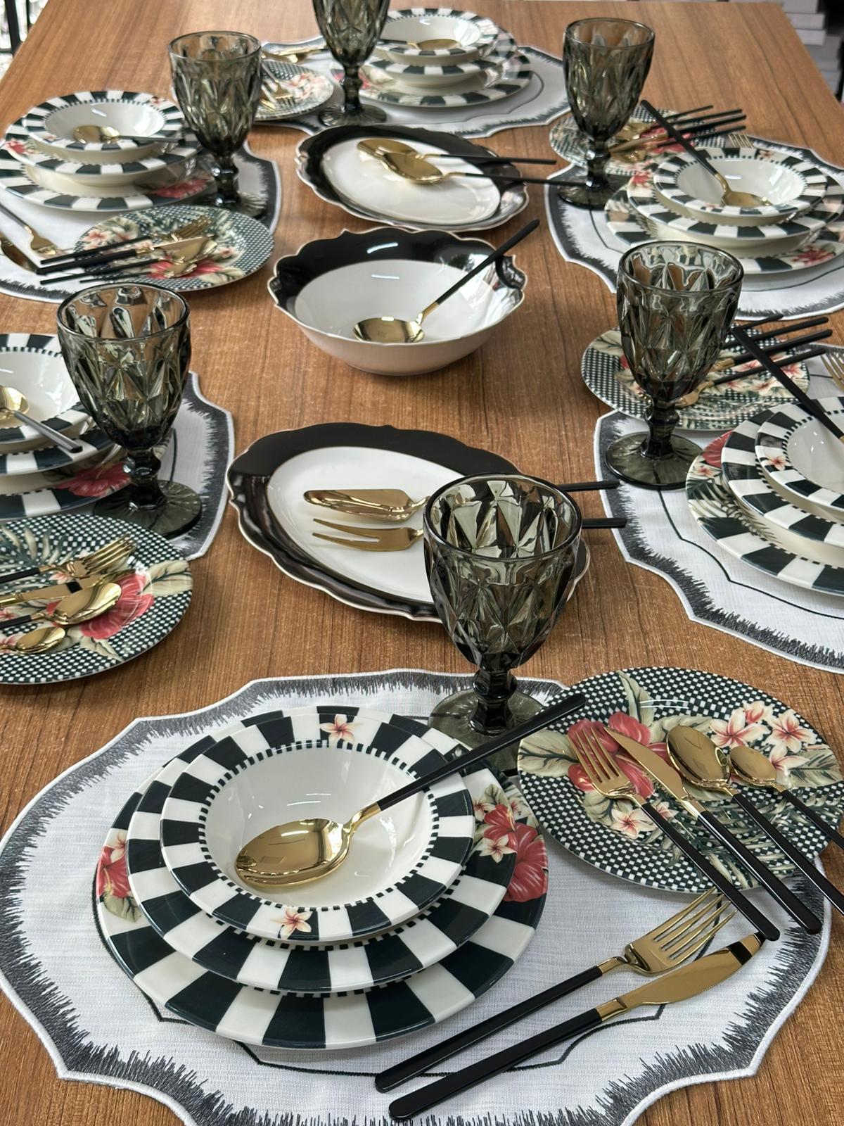 Yemek Takımı 86 Parça 6 Kişilik Black Flower