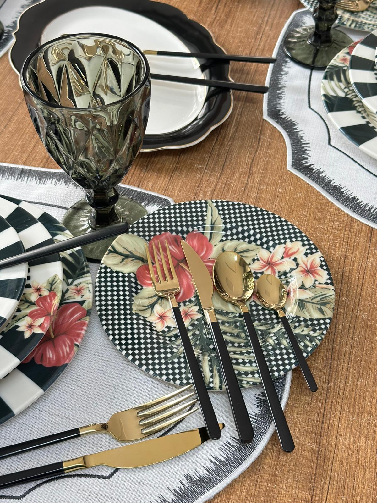 Yemek Takımı 86 Parça 6 Kişilik Black Flower