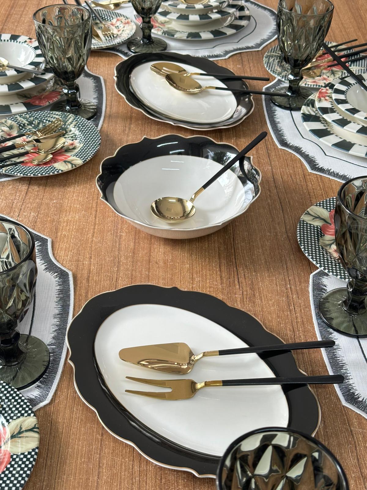 Yemek Takımı 86 Parça 6 Kişilik Black Flower