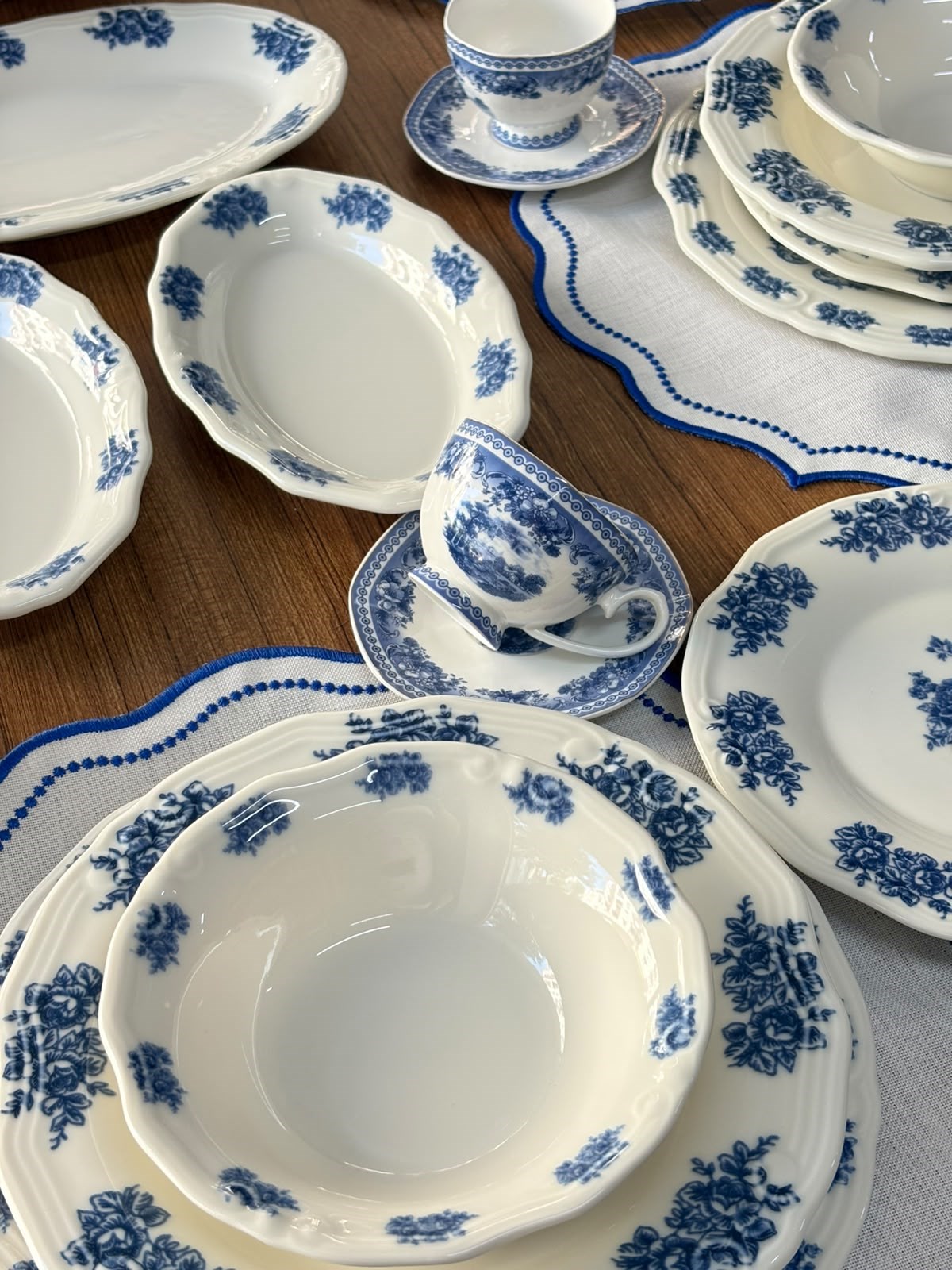 Yemek Takımı 94 Parça 12 Kişilik Flowers Blue