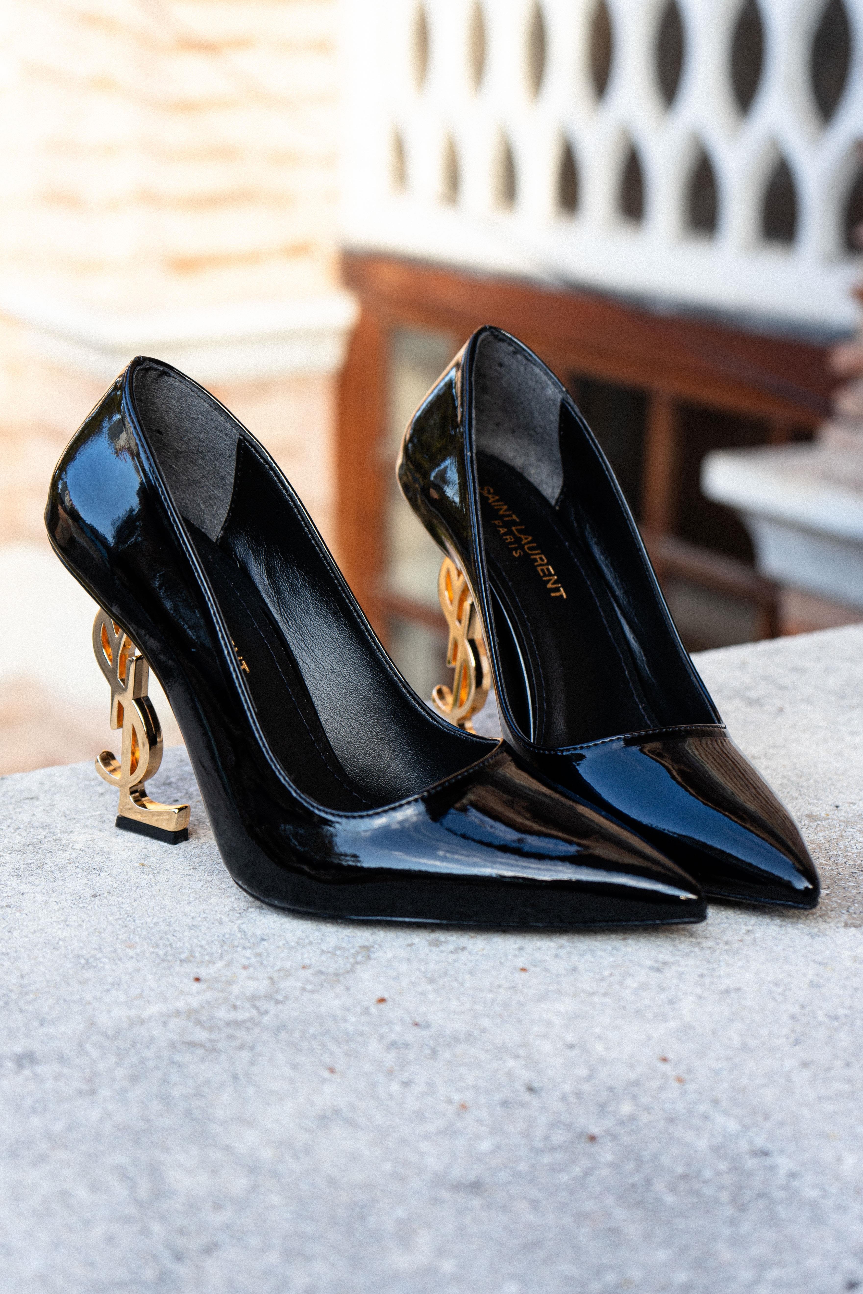 Orion Siyah Rugan Kadın Siyah Abiye Topuklu Ayakkabı - Kadın Siyah Stiletto 