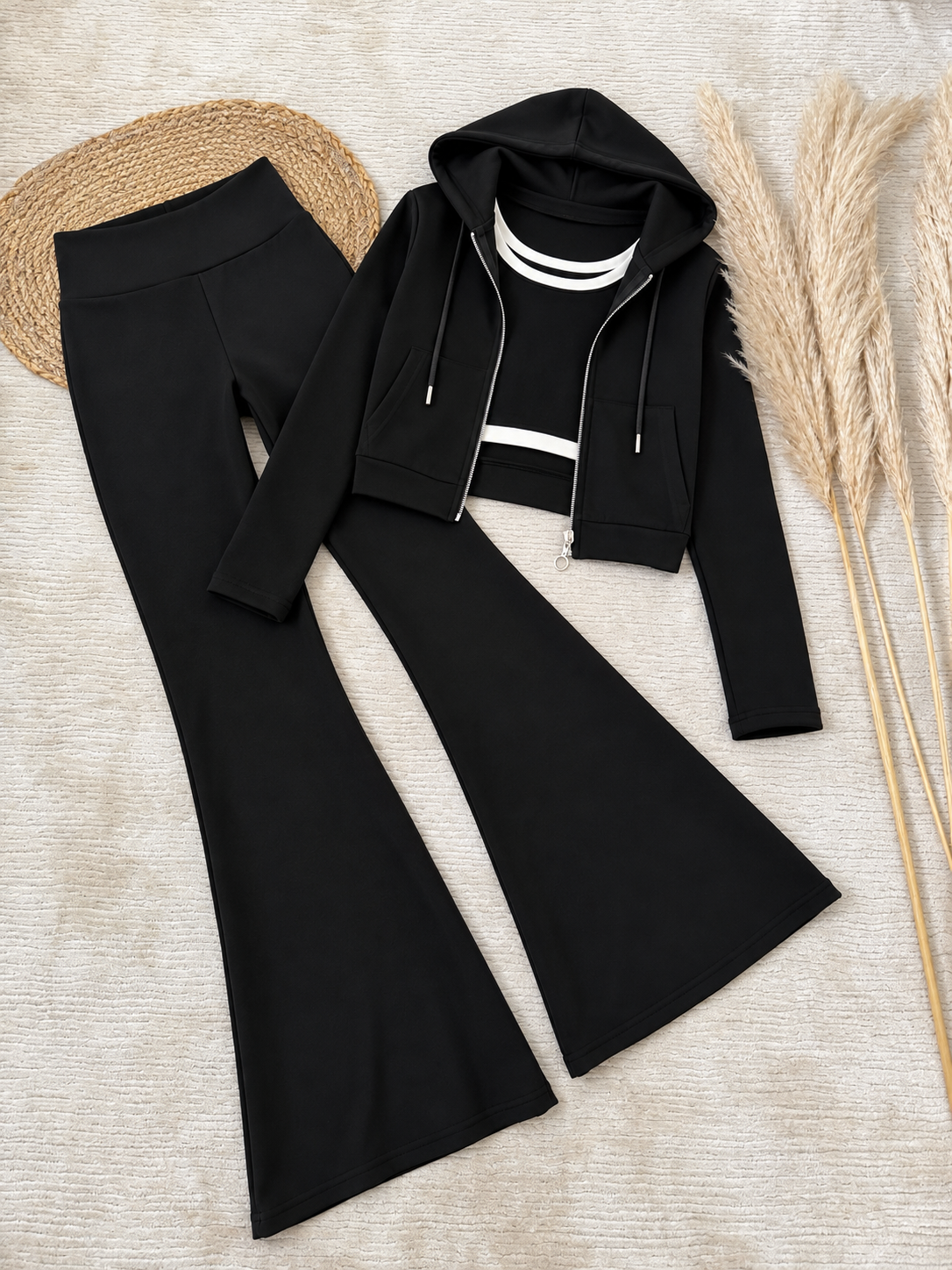 CEKET CROP PANTOLON TAKIM