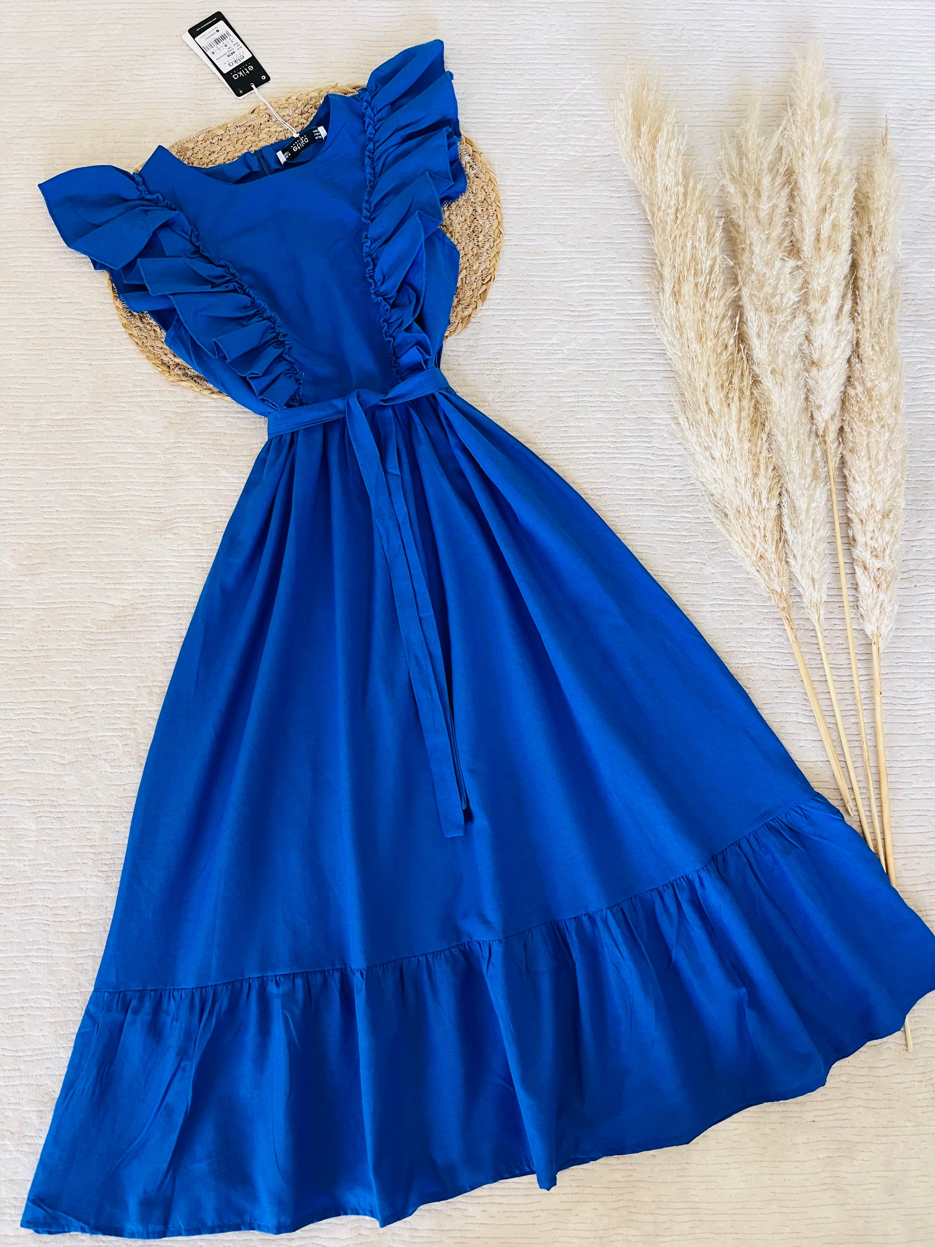 MİDİ BOY POPLİN ELBİSE