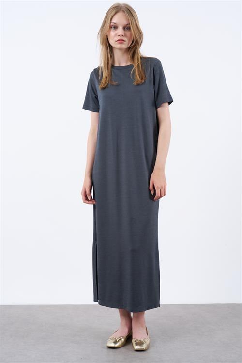 3144  PİKE ELBİSE FÜME