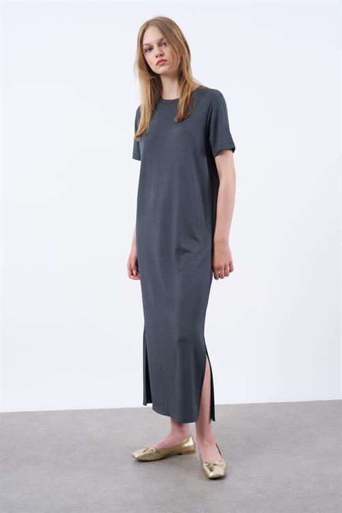 3144  PİKE ELBİSE FÜME