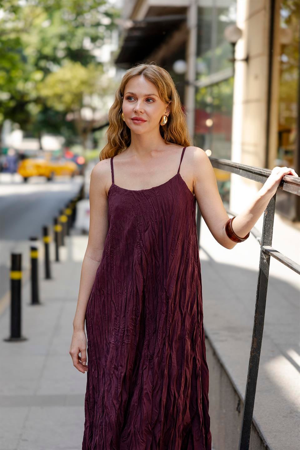 3208 KIRIŞIK ASKILI ELBİSE MÜRDÜM