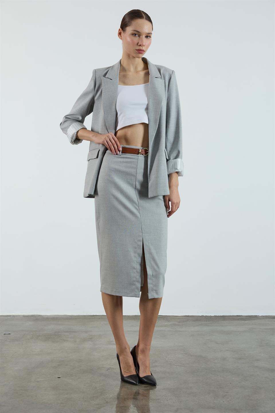 3261 POLİVİSKON ETEK GRİ