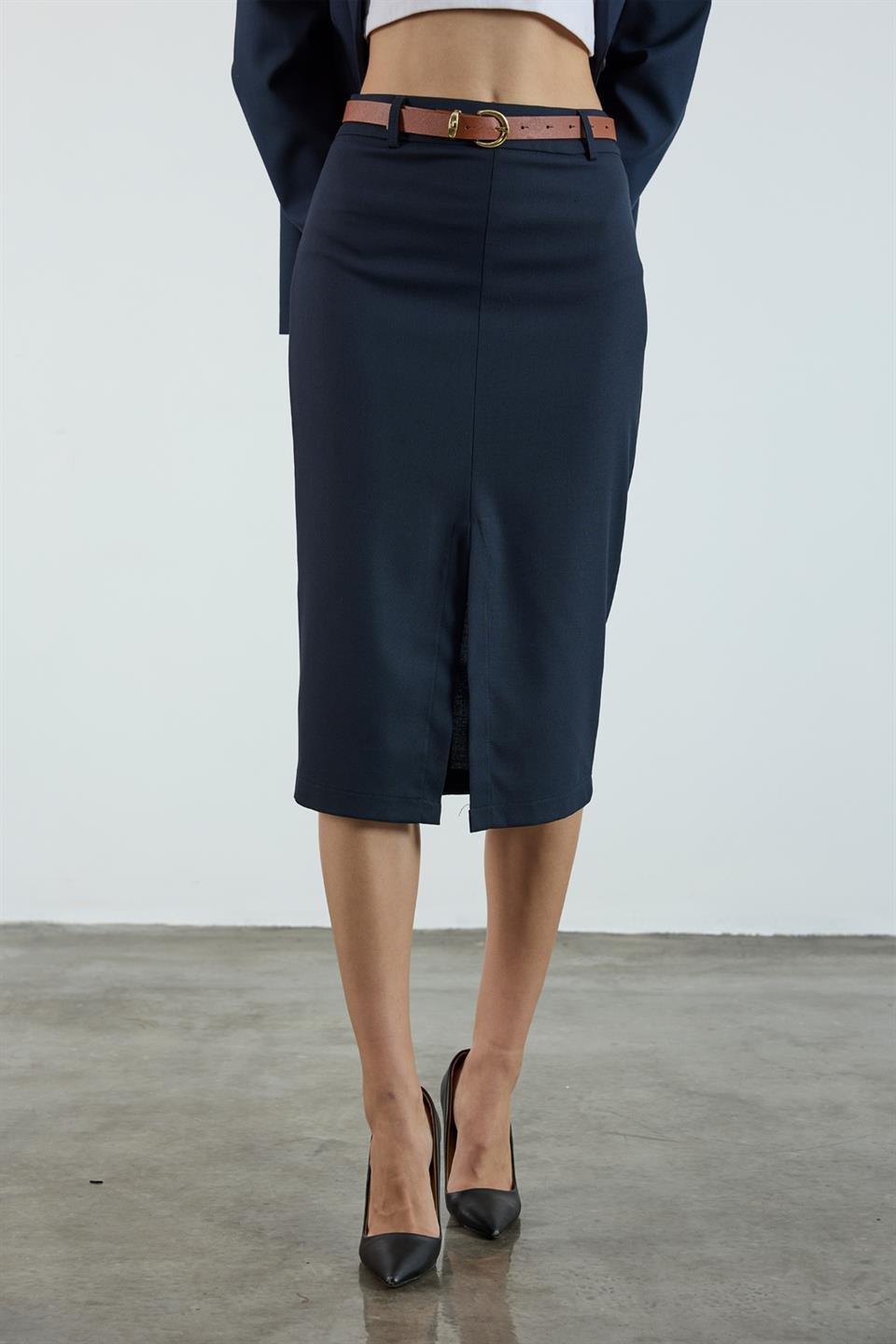 3261 POLİVİSKON ETEK LACİVERT