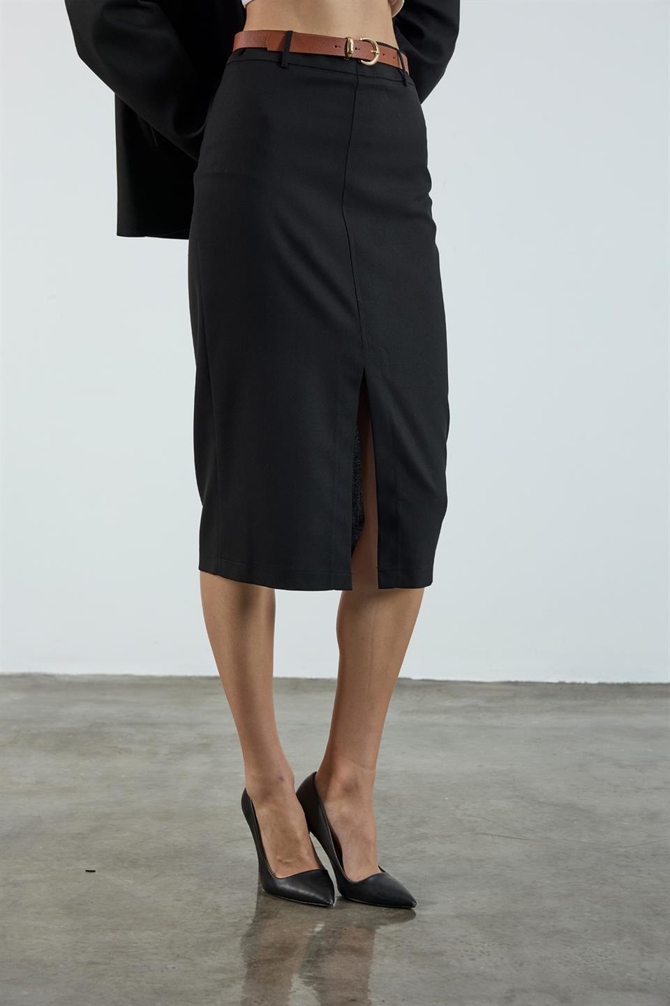 3261 POLİVİSKON ETEK SİYAH