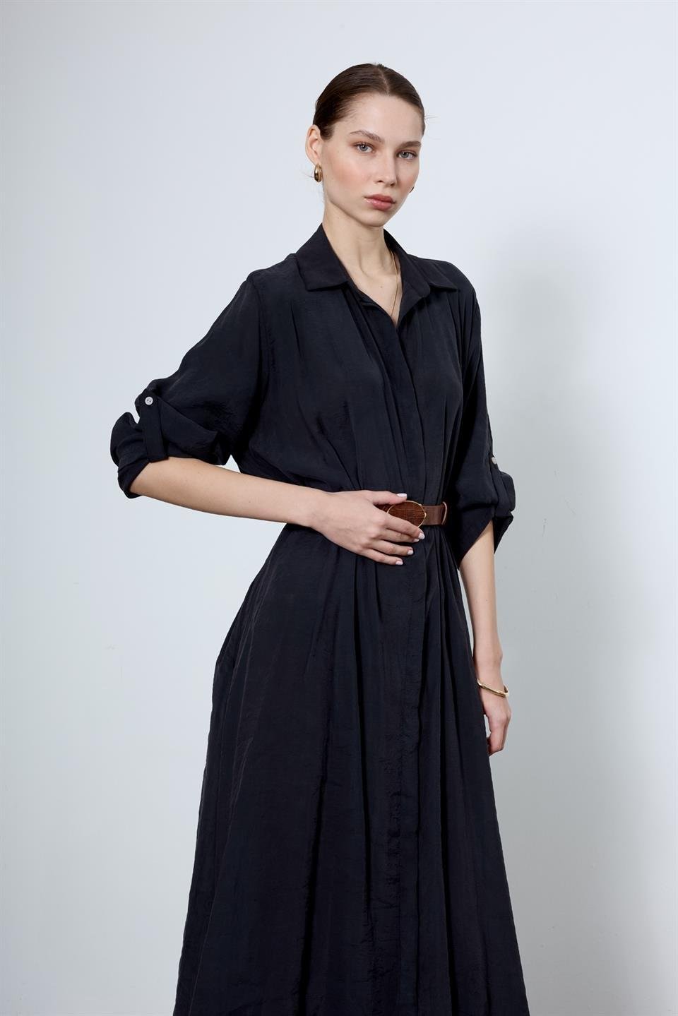 3270 GÖMLEK ELBİSE SİYAH