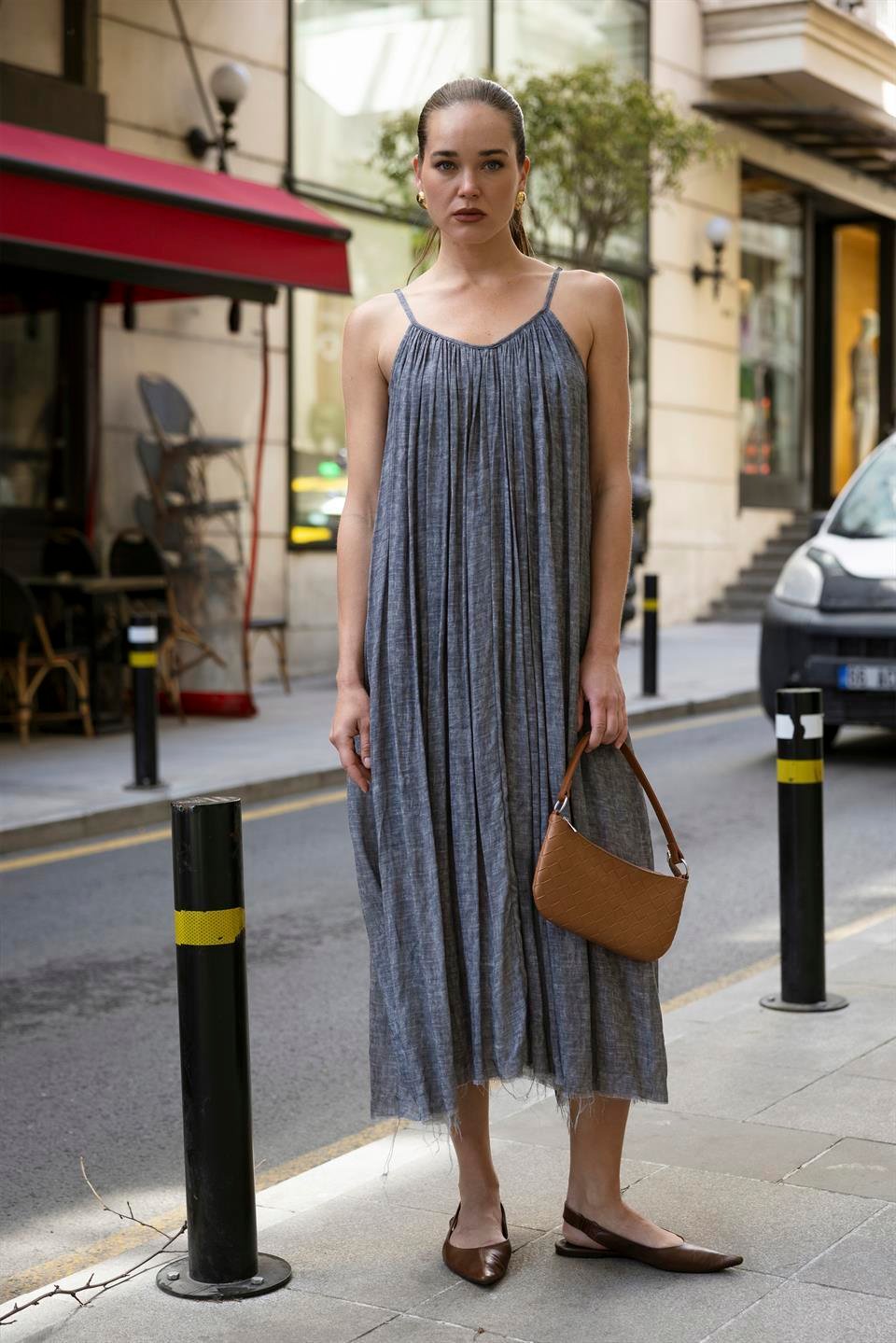 3291 ASKILI ELBİSE (3173) ANTRASİT