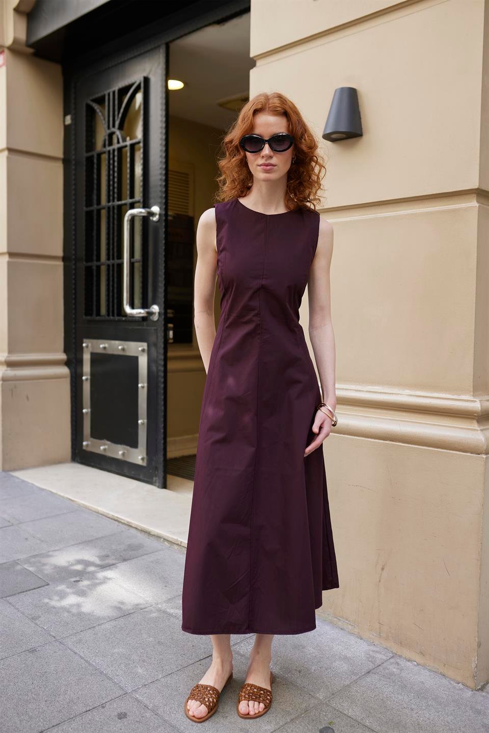 3292 PENSLİ ELBİSE MÜRDÜM