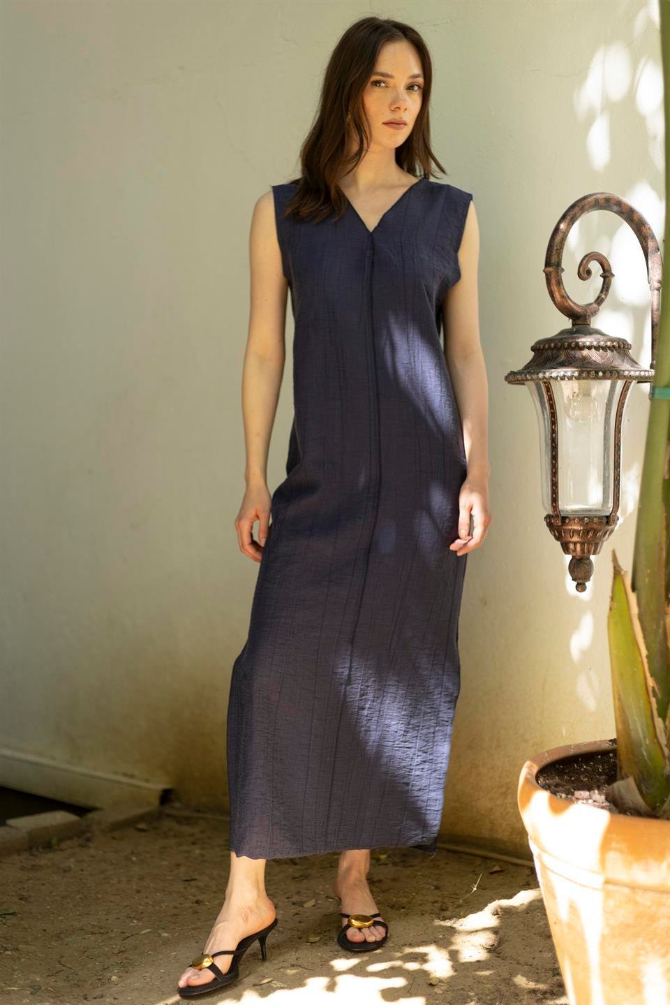 3300 KOLSUZ ELBİSE LACİVERT