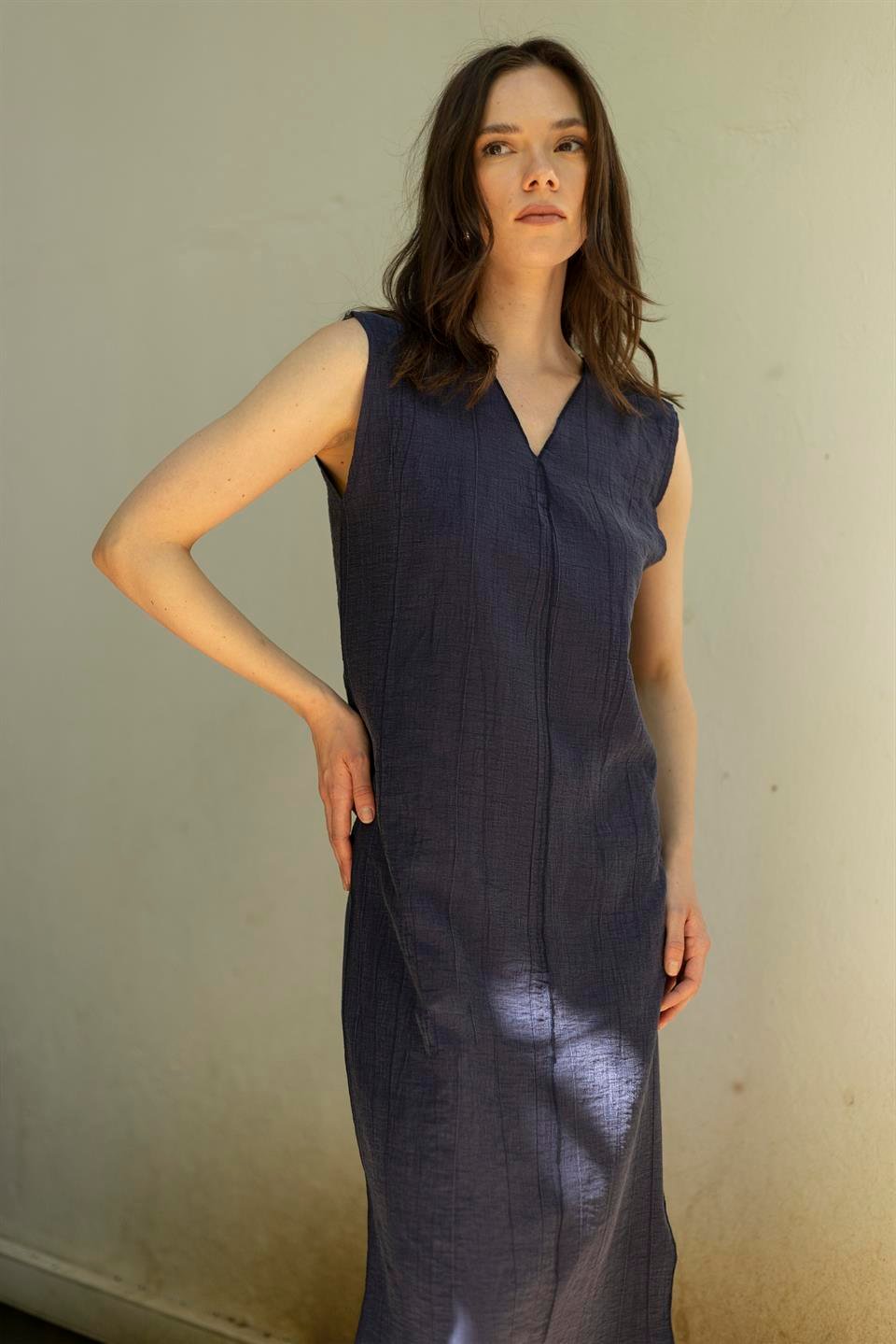 3300 KOLSUZ ELBİSE LACİVERT