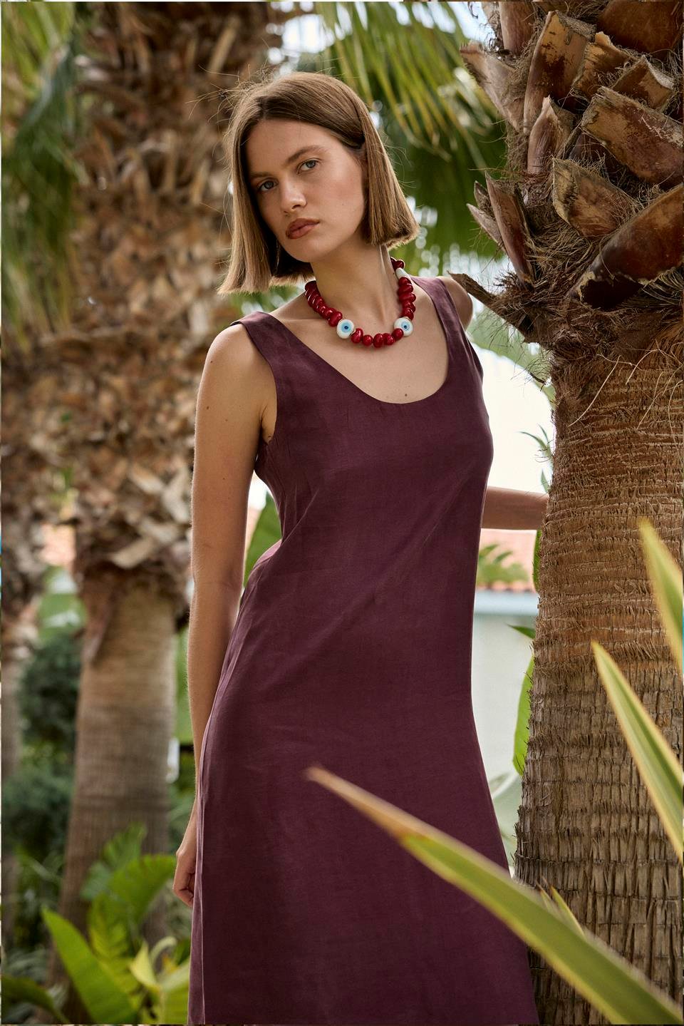 3304 KOLSUZ ELBİSE BORDO