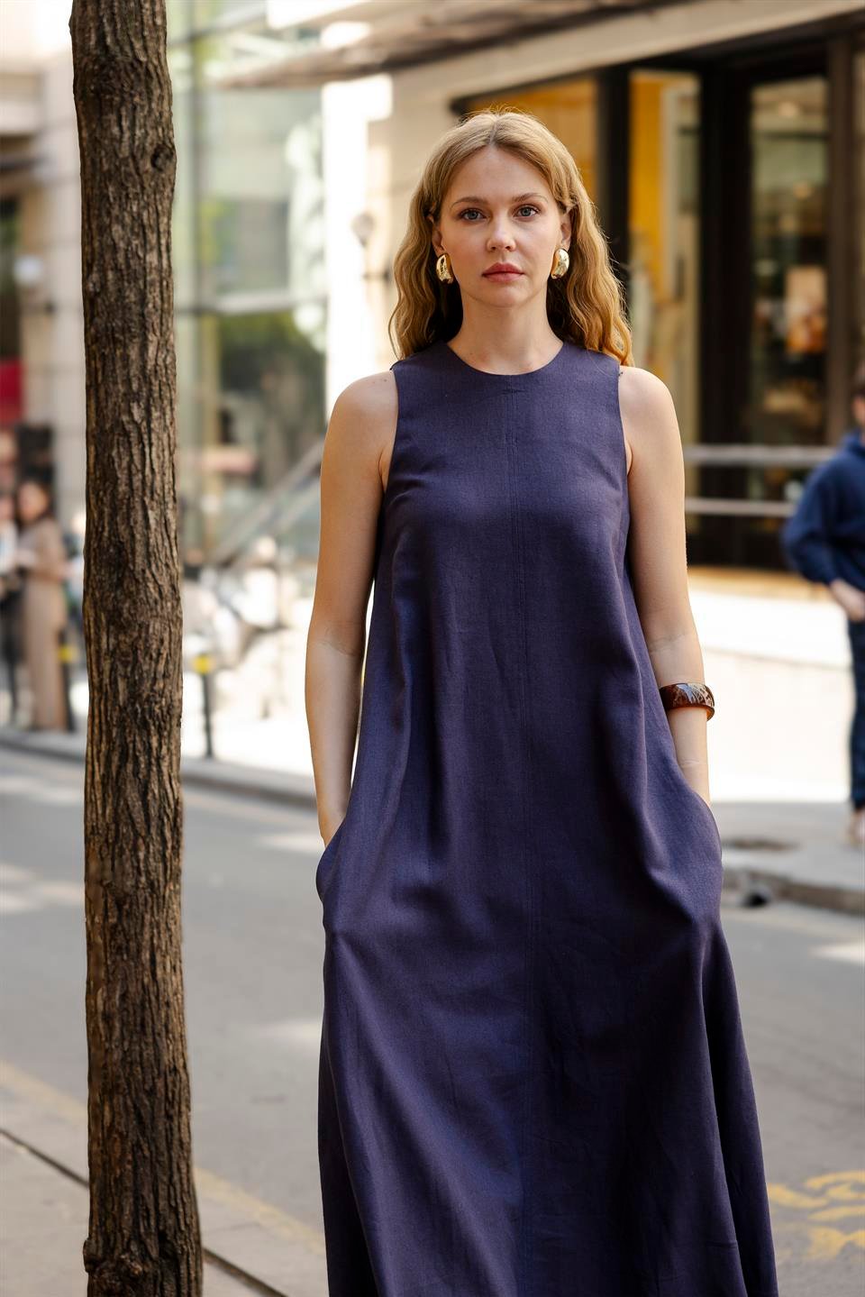 3315 KOLSUZ ELBİSE LACİVERT