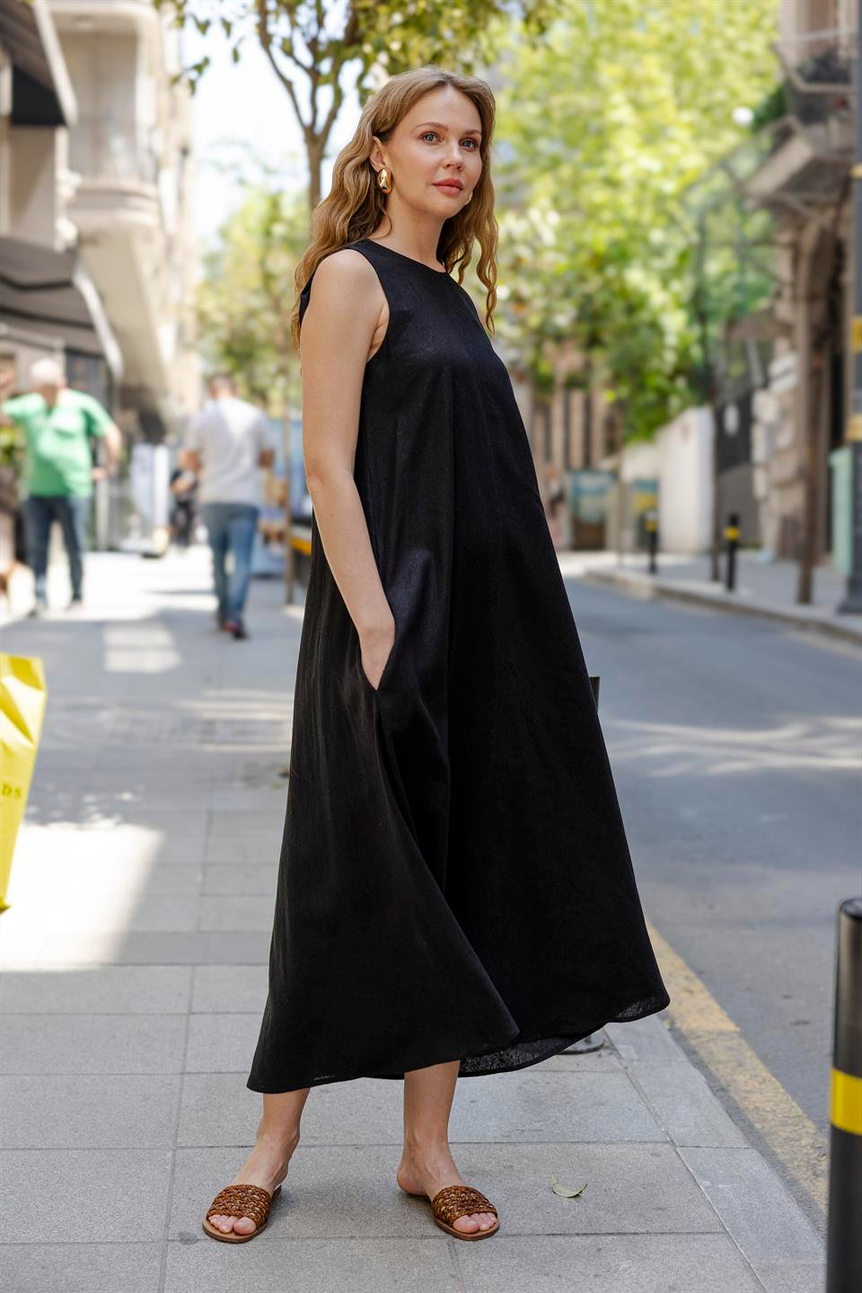 3315 KOLSUZ ELBİSE SİYAH