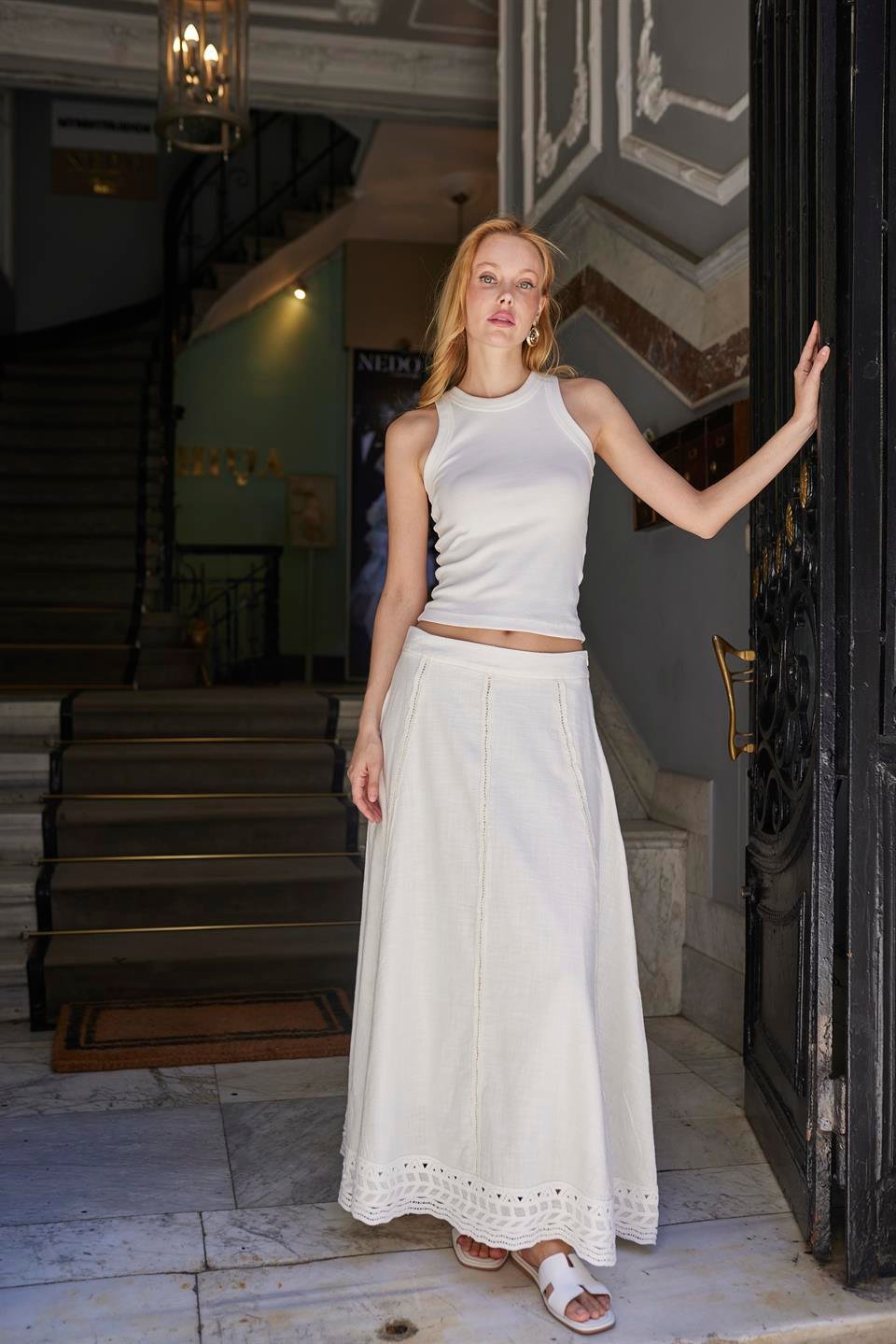 3322 DANTELLİ ETEK BEYAZ