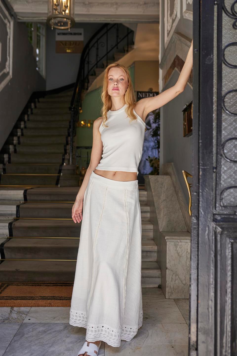 3322 DANTELLİ ETEK BEYAZ