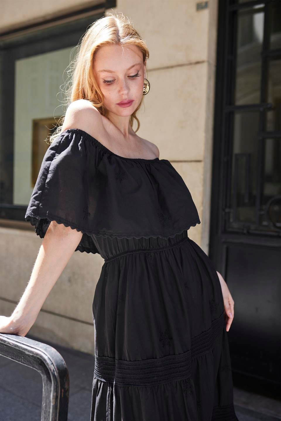 3324 DANTELLİ ELBİSE SİYAH