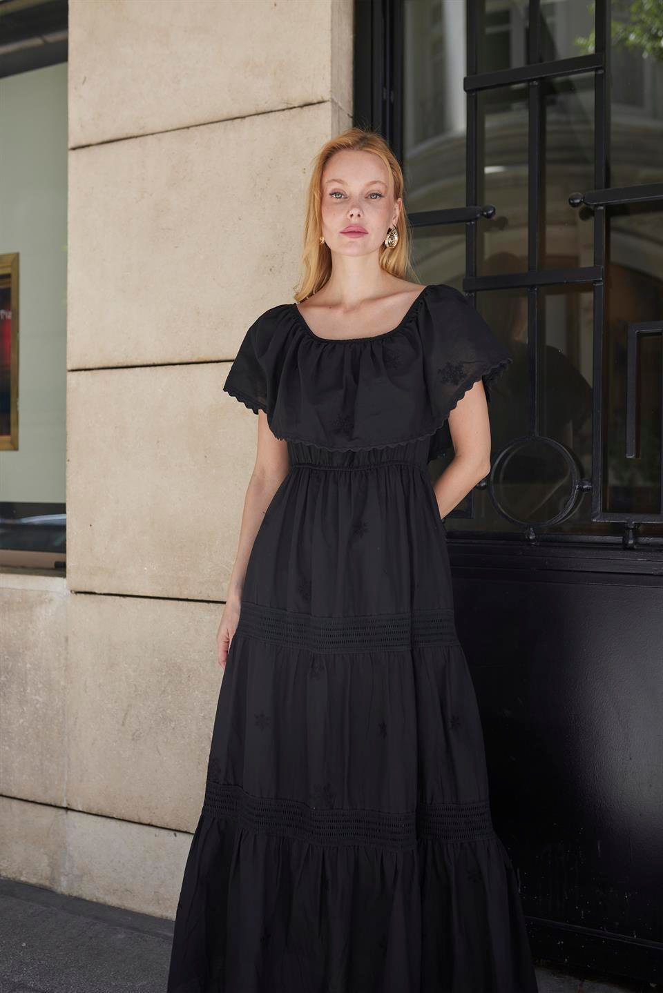 3324 DANTELLİ ELBİSE SİYAH