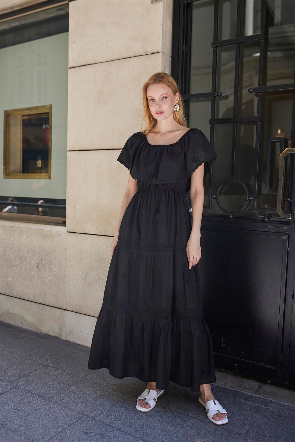 3324 DANTELLİ ELBİSE SİYAH