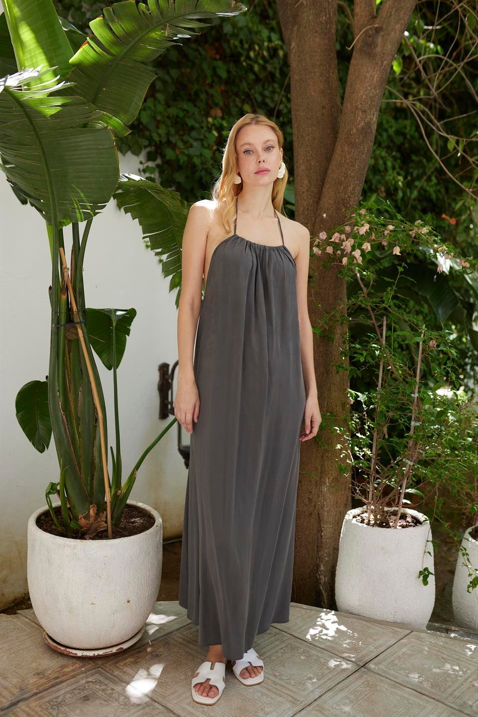 3344 ASKILI ELBİSE ANTRASİT