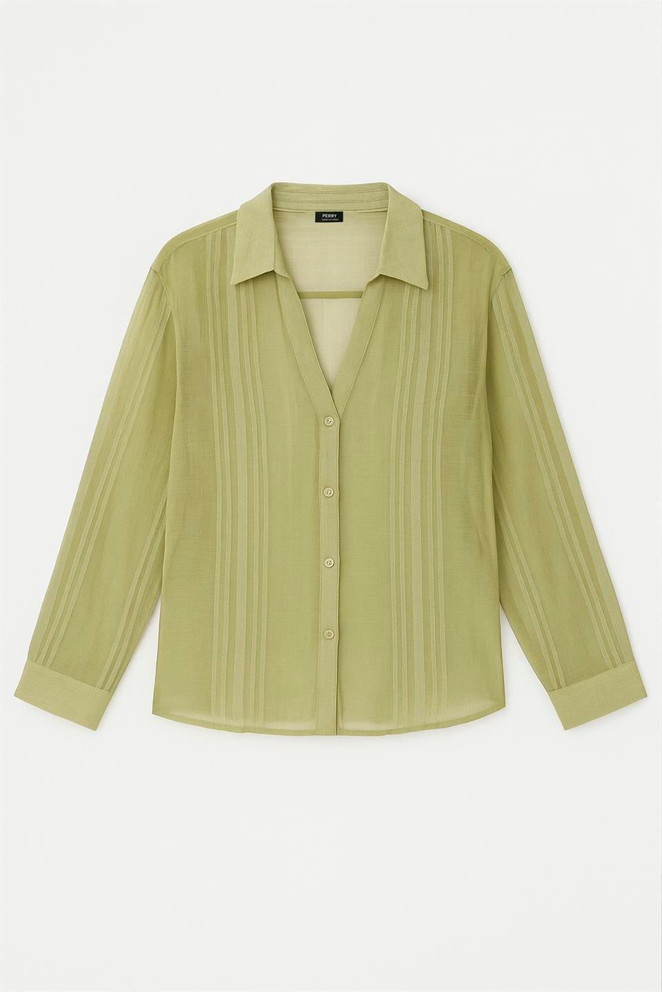 4914 TRANSPARAN GÖMLEK ADAÇAYI YEŞİL