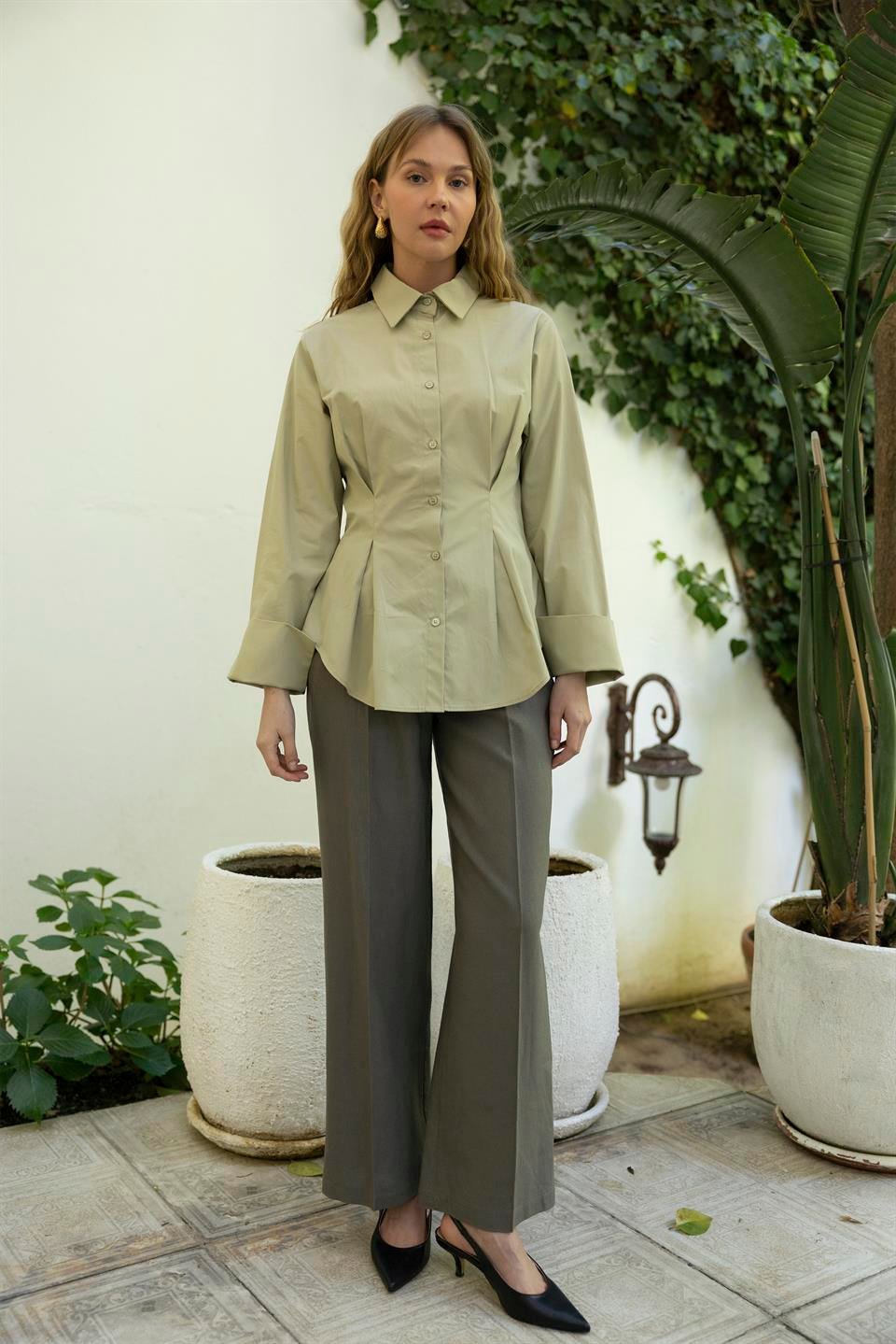 4965 PİLİLİ GÖMLEK AÇIK HAKİ