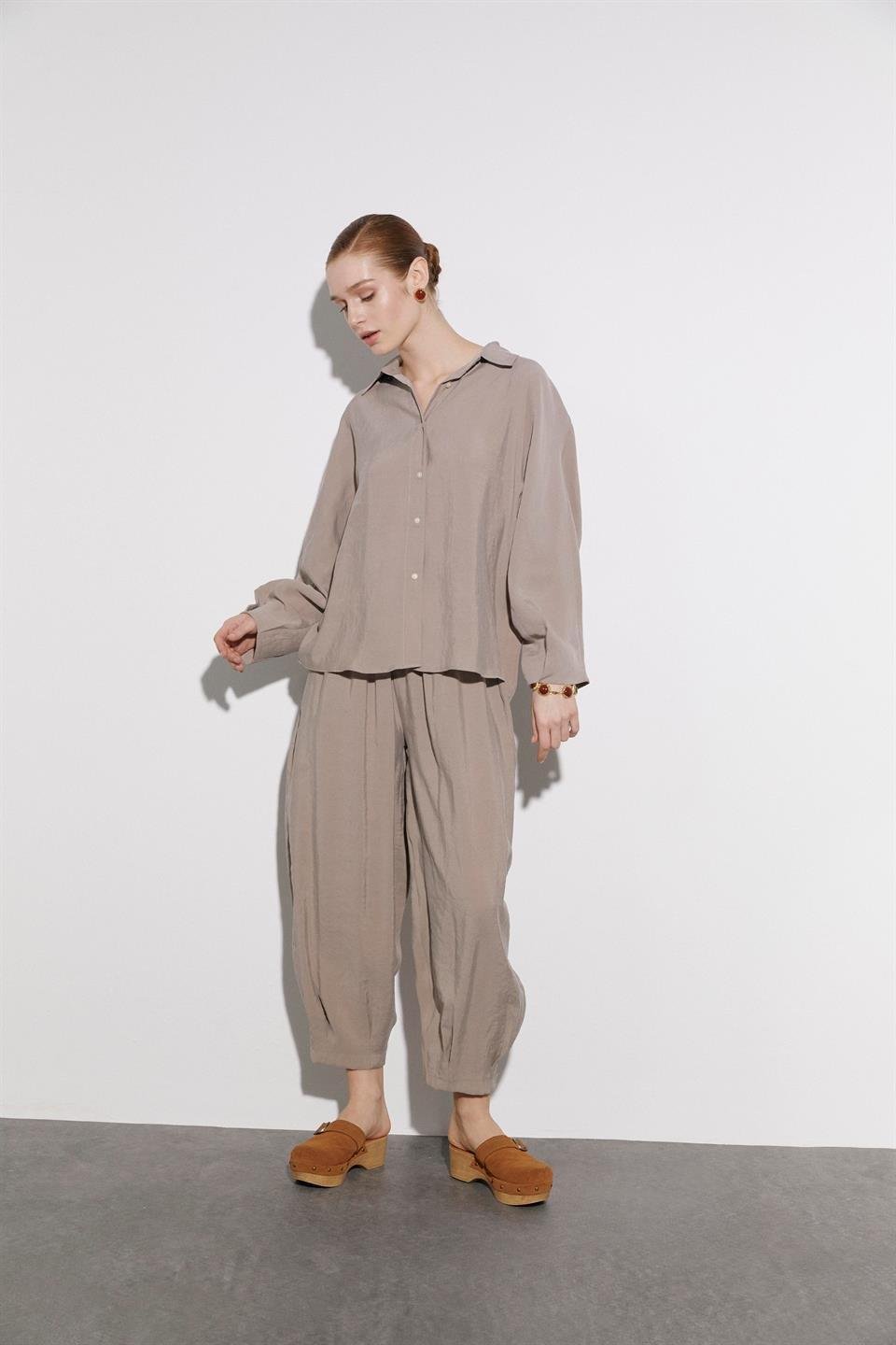 50957 GÖMLEK PANTOLON TAKIM VİZON