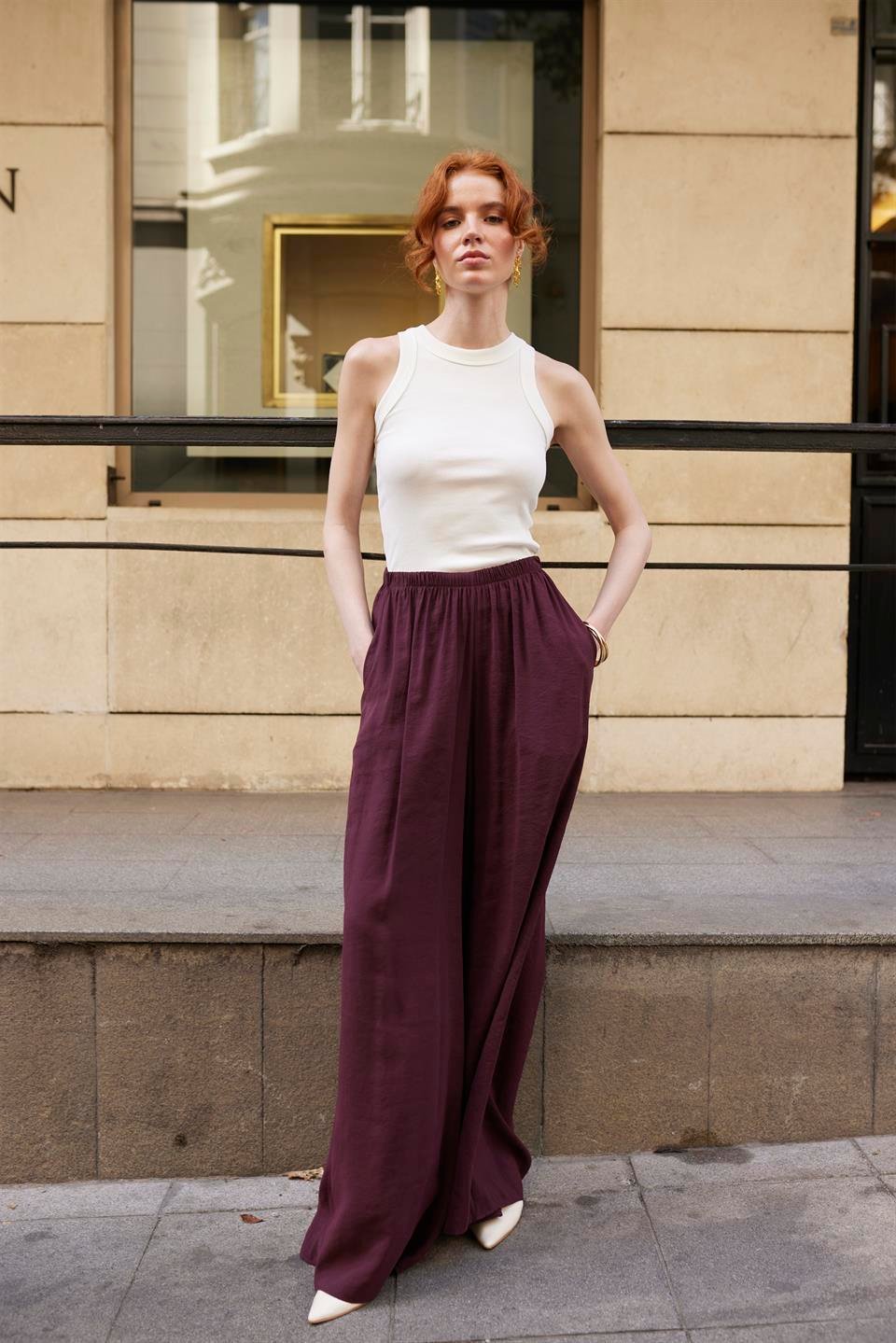 50979 LASTİKLİ PANTOLON MÜRDÜM