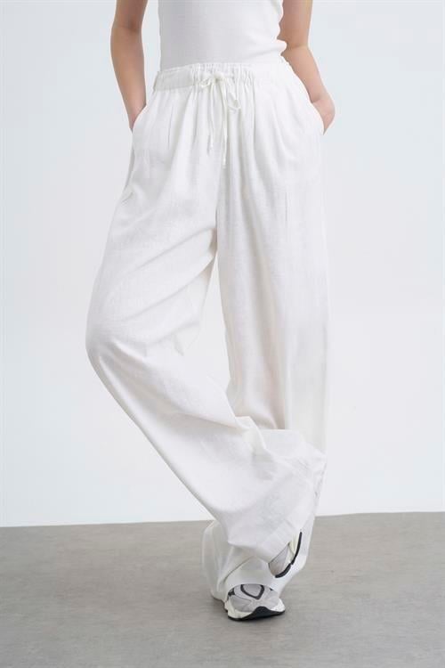 51017 KETEN PANTOLON BEYAZ