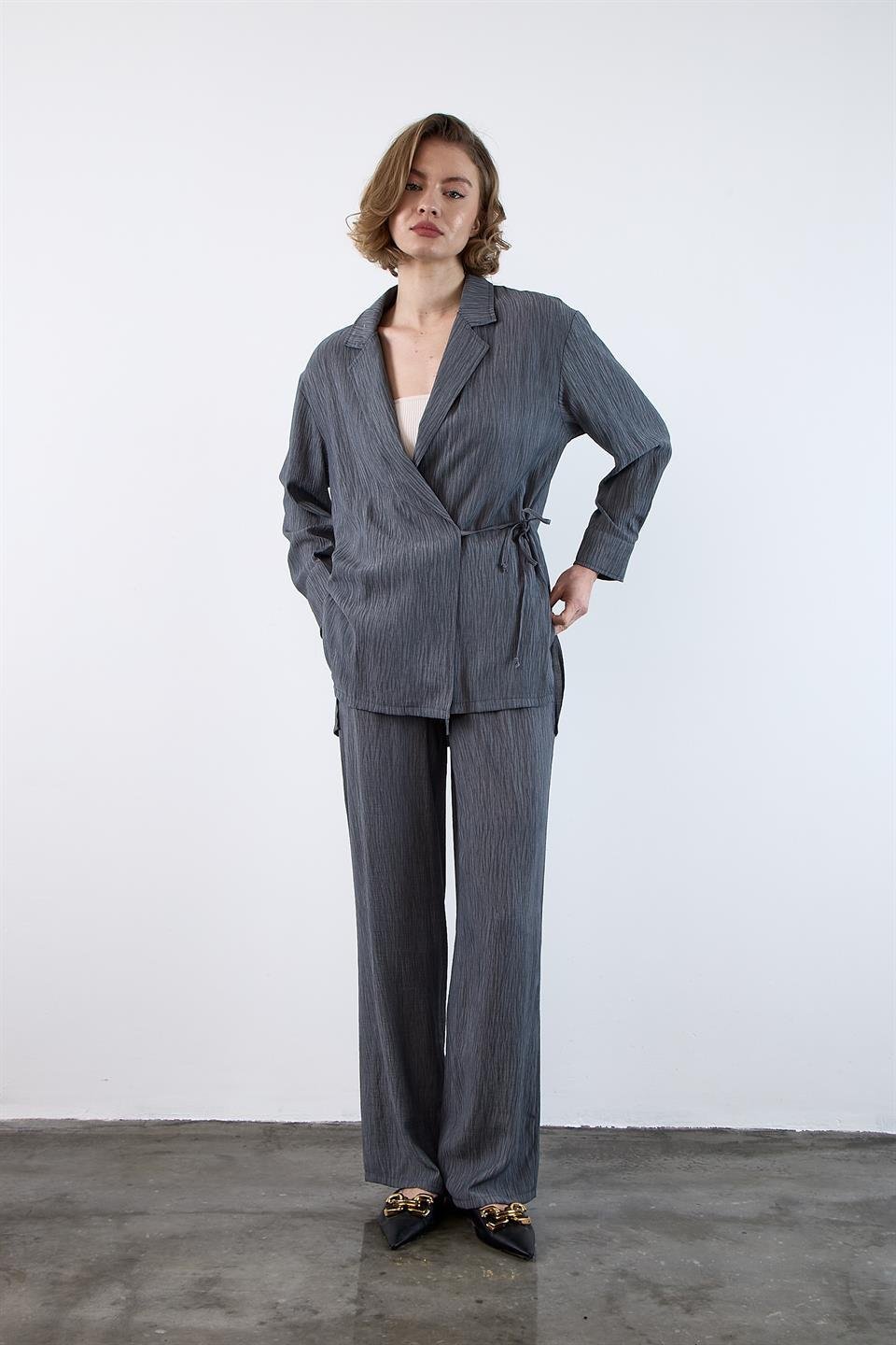 51101 BASKILI GÖMLEK PANTOLON TAKIM ANTRASİT